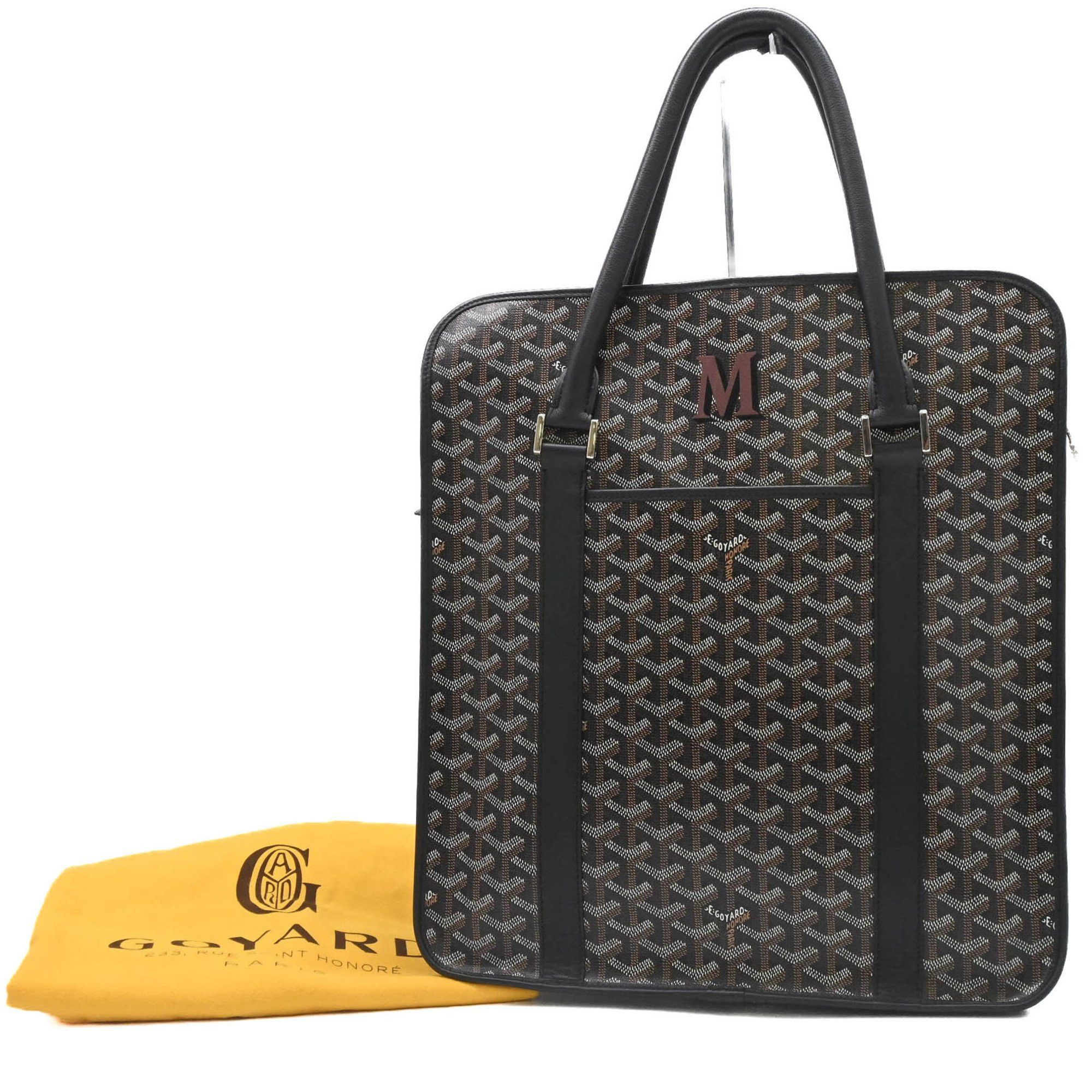 Goyard Tote Bag Burgundy Black New for Men and Women, Initial M