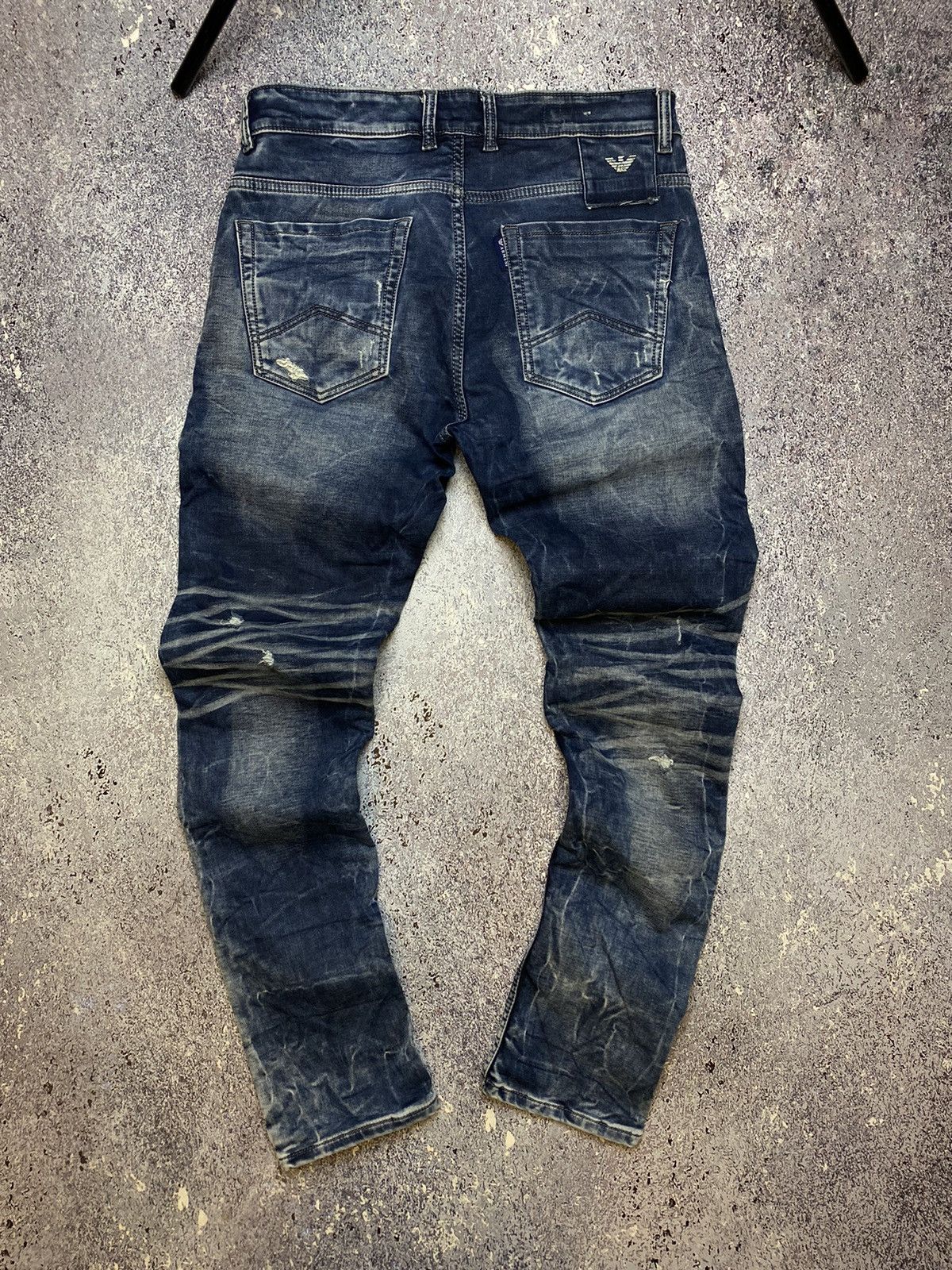 Armani × Vintage 💥VINTAGE ARMANI DISTRESSED WASHED Y2K JEANS Size US 34 / EU 50 - 1 Thumbnail