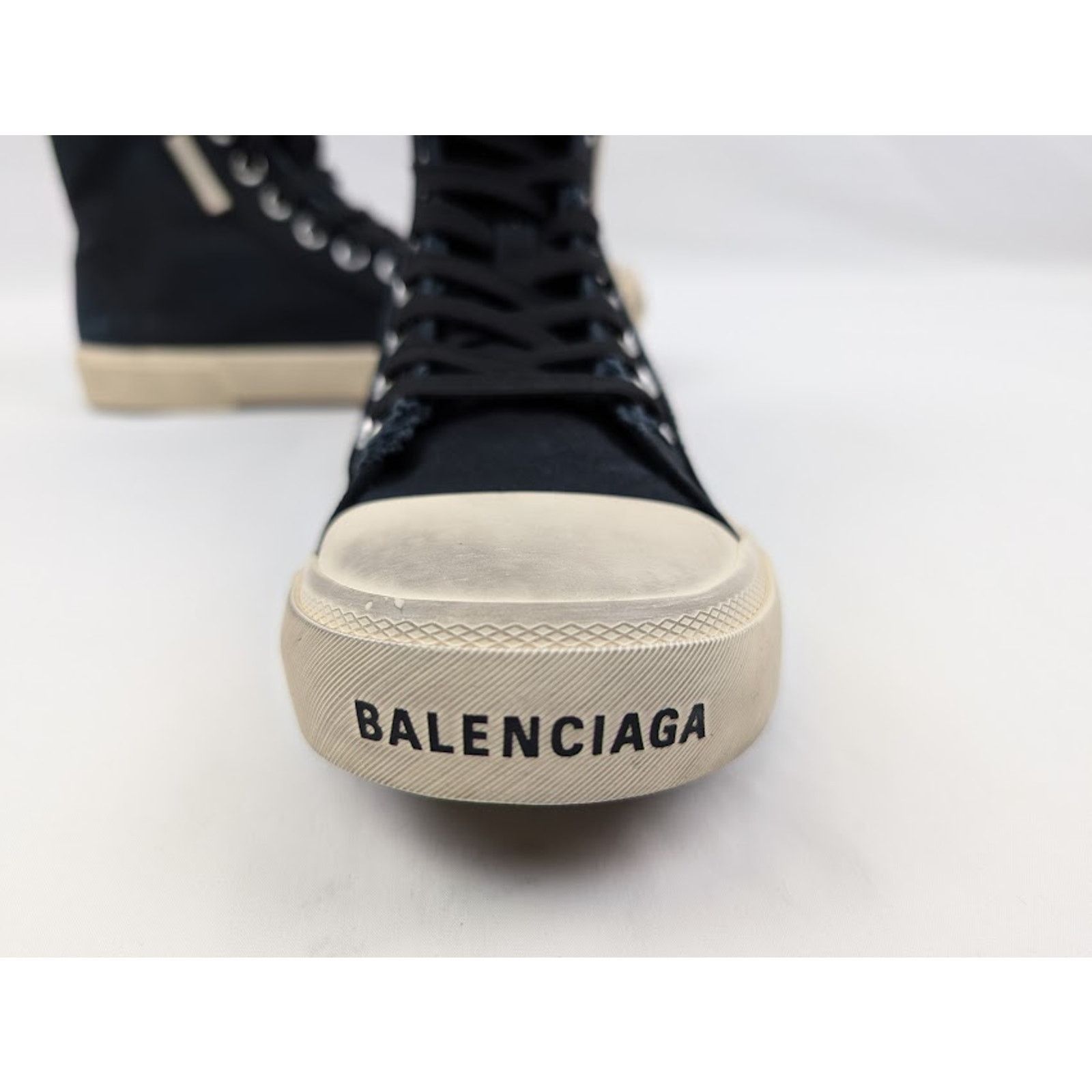 Balenciaga o1rshd1 Q:2 / Paris High-Top Sneakers in Black/White Size US 13 / EU 46 - 11 Thumbnail
