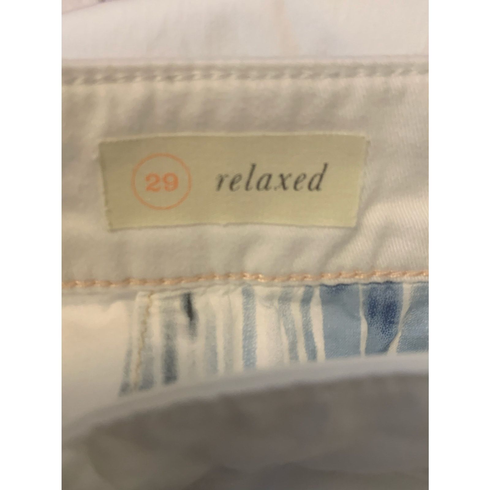 Anthropologie Chino Anthropologie white cotton relaxed jeans size 29 Size 29" - 4 Thumbnail