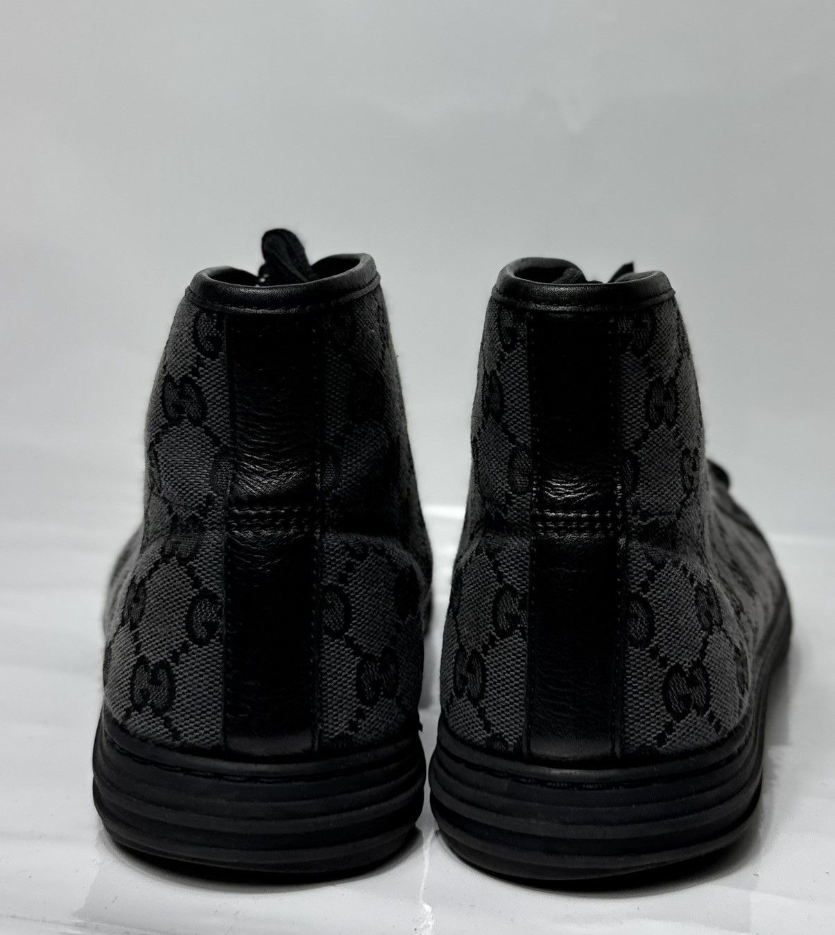 Gucci Gucci GG Monogram Black High Top Canvas Sneakers Size US 6.5 / EU 39-40 - 9 Thumbnail