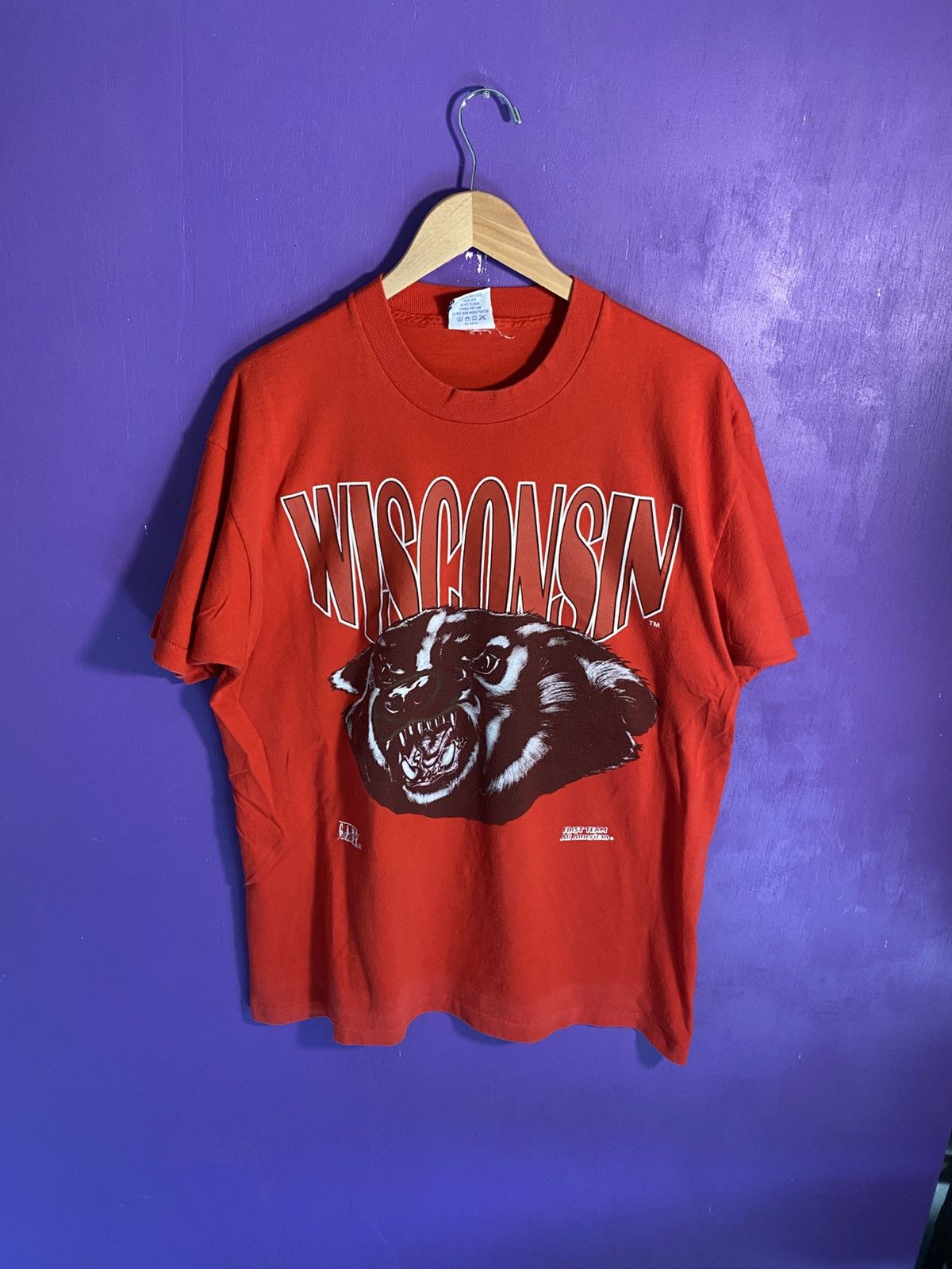 Other Vintage 90s Wisconsin badgers animal mascot t-shirt Size US XL / EU 56 / 4 - 1 Thumbnail