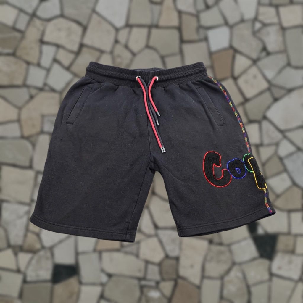 Vintage Cookies SF Shorts Mens Large Black Sweats Rainbow Logo Joggers Cannabis Stoner Size US 33 - 1 Thumbnail