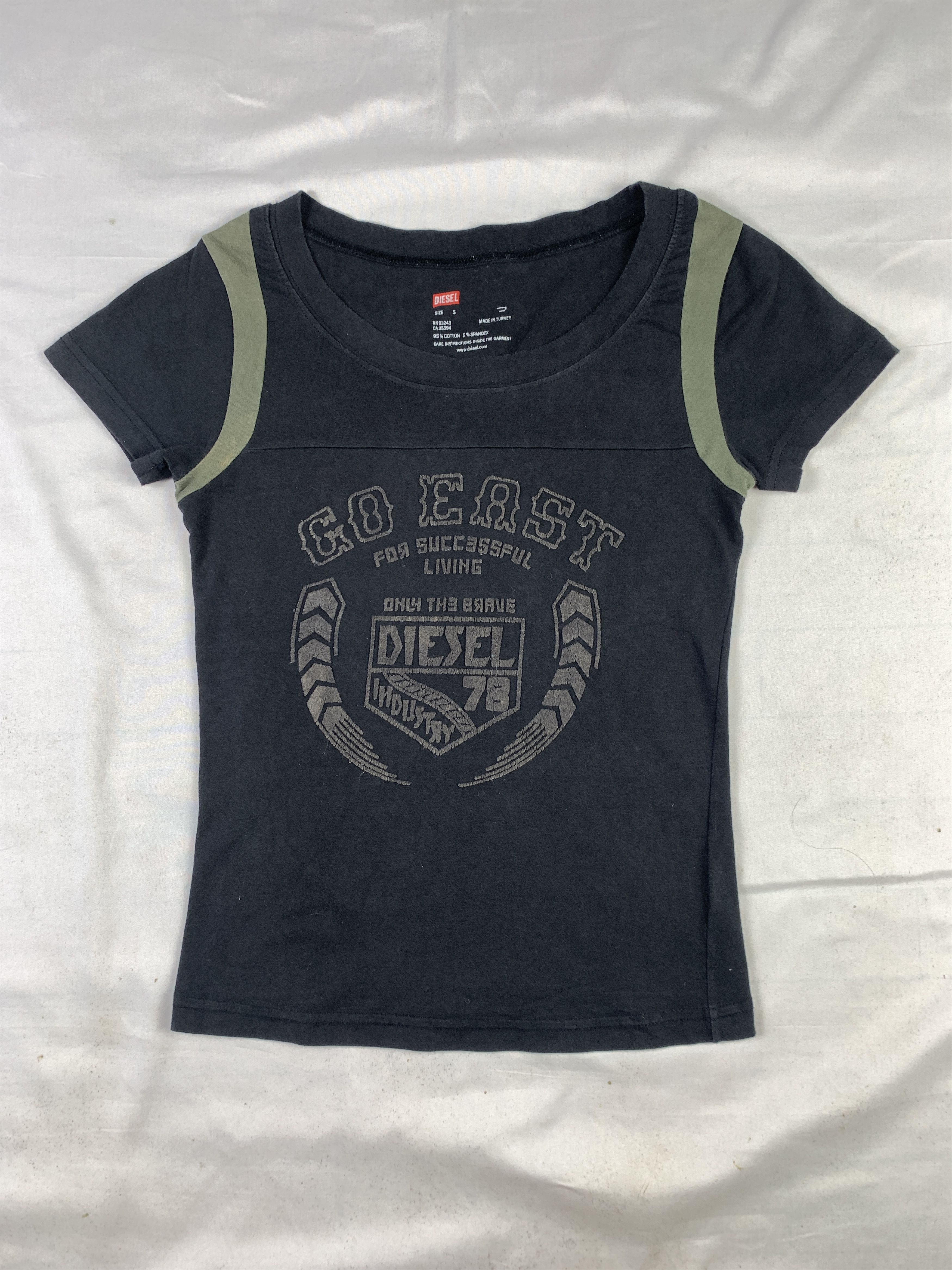 Diesel Diesel Black Fitted Velvet Print Tee (S) Size S / US 4 / IT 40 - 1 Thumbnail