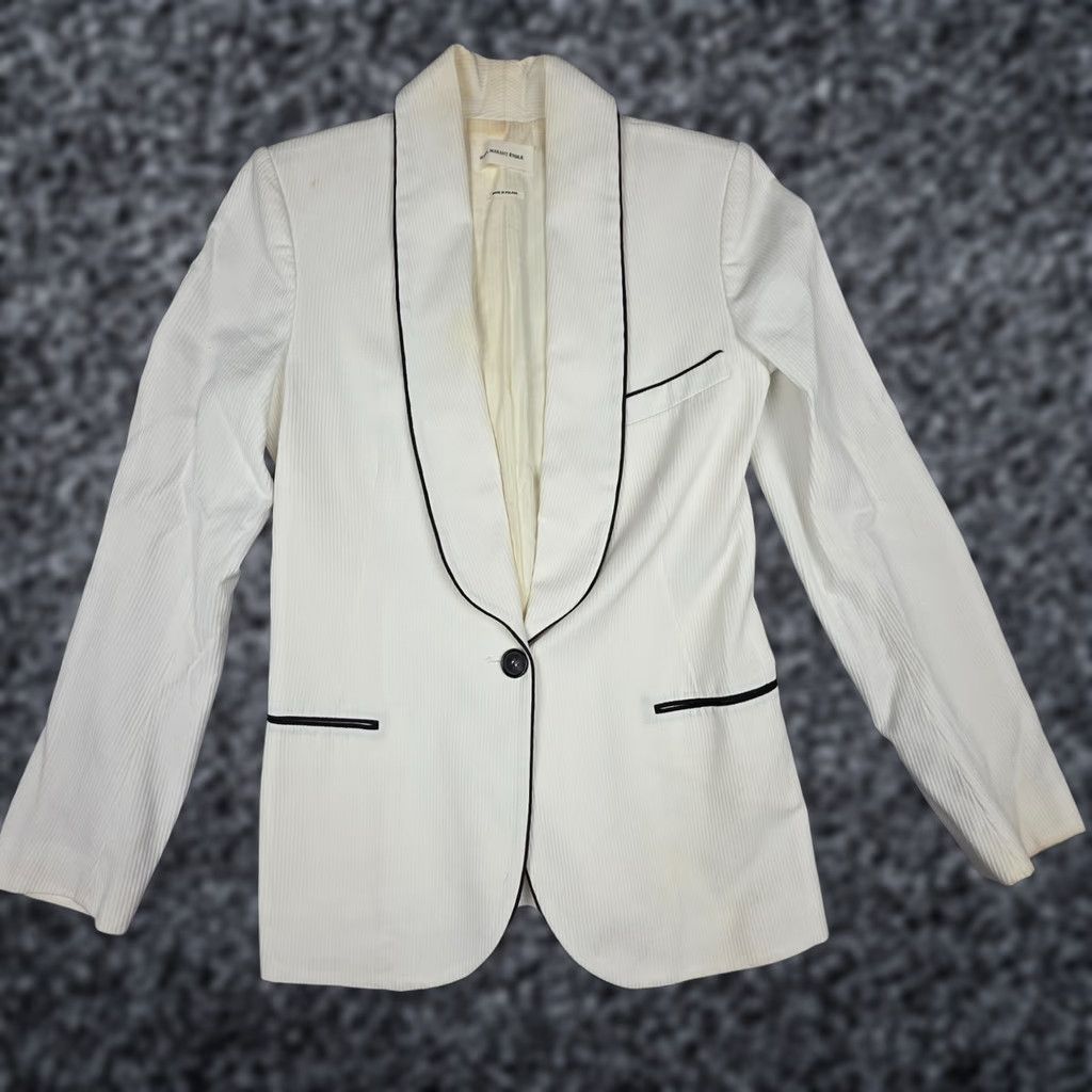 Isabel Marant Isabel Marant Etoile Blazer Jacket Women's 34 White Cotton Tweed Satin? Size XS / US 0-2 / IT 36-38 - 1 Thumbnail