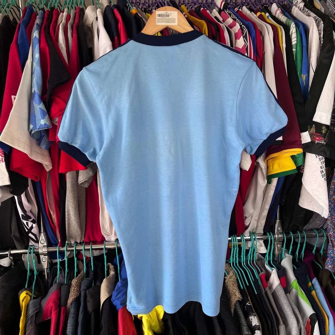 Adidas x2 80s Retro Adidas Trefoil Striped Tshirt Made in Ireland Size US S / EU 44-46 / 1 - 15 Thumbnail