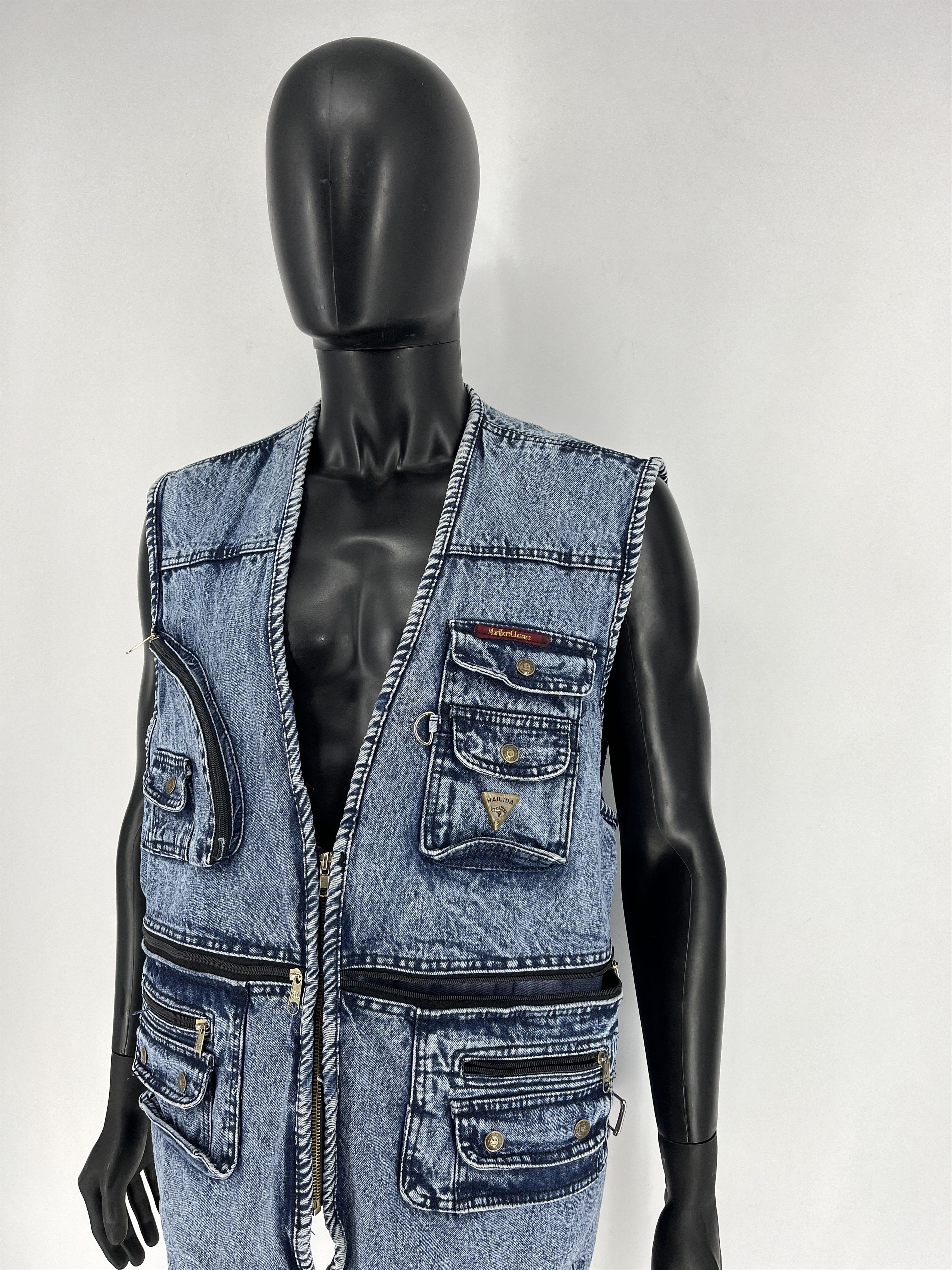 Other Marlboro Classics Vintage Washed Multi-Pocket Denim Vest Size US M / EU 48-50 / 2 - 5 Thumbnail