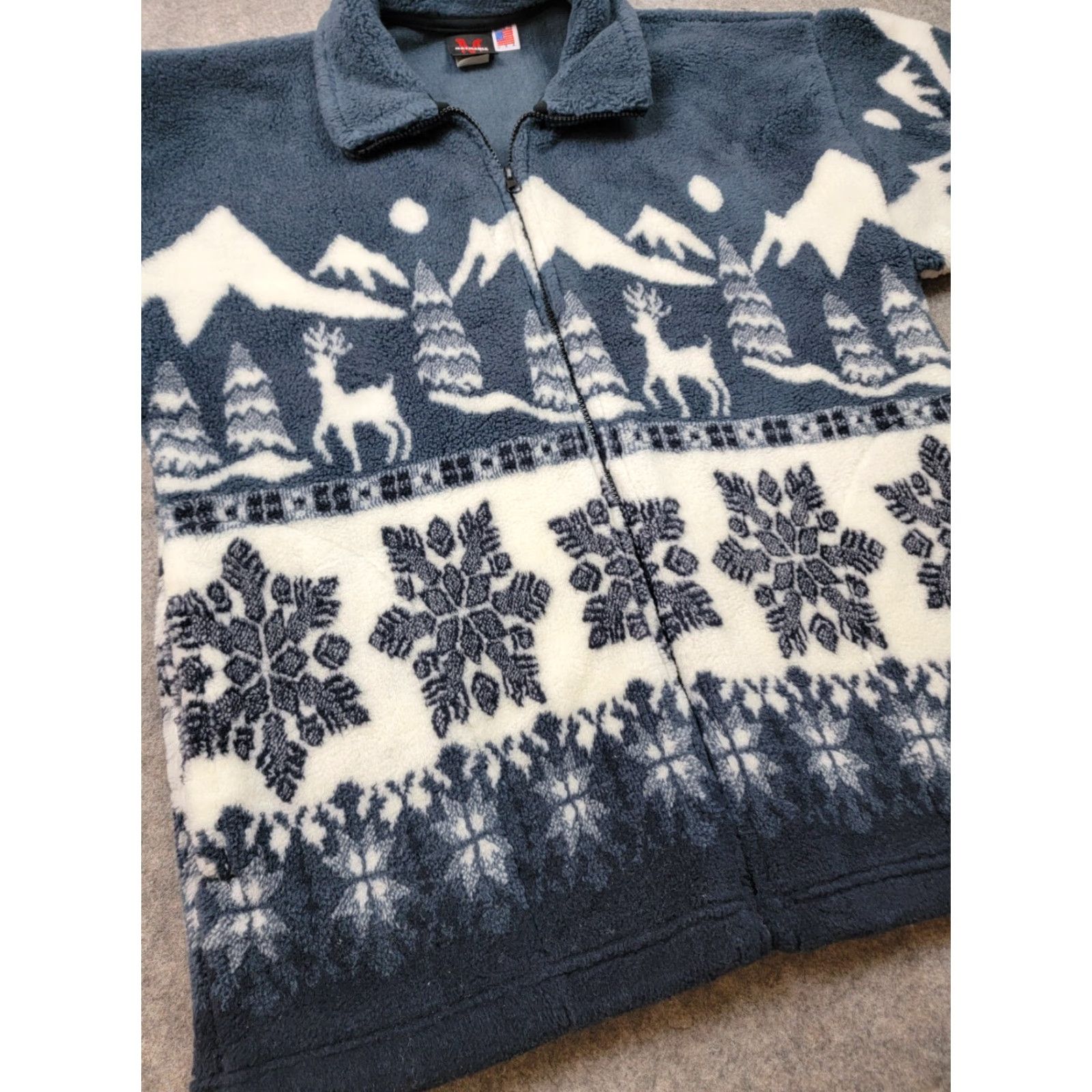 Vintage Mazmania Fleece Jacket Women's Medium Blue Full Zip Winter Outdoor Holiday Size M / US 6-8 / IT 42-44 - 4 Thumbnail