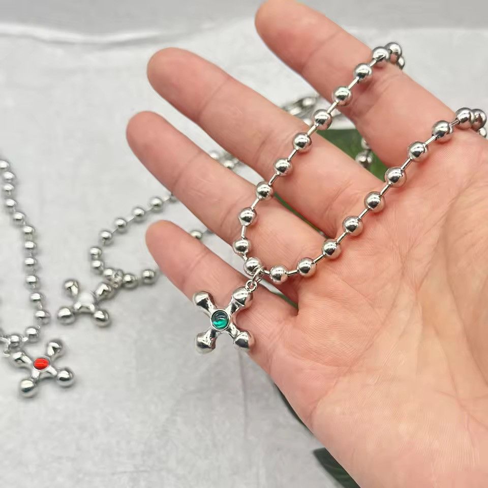 Jewelry Punk Quad Ball Pendant Necklace + 40 cm chain Size ONE SIZE - 3 Thumbnail