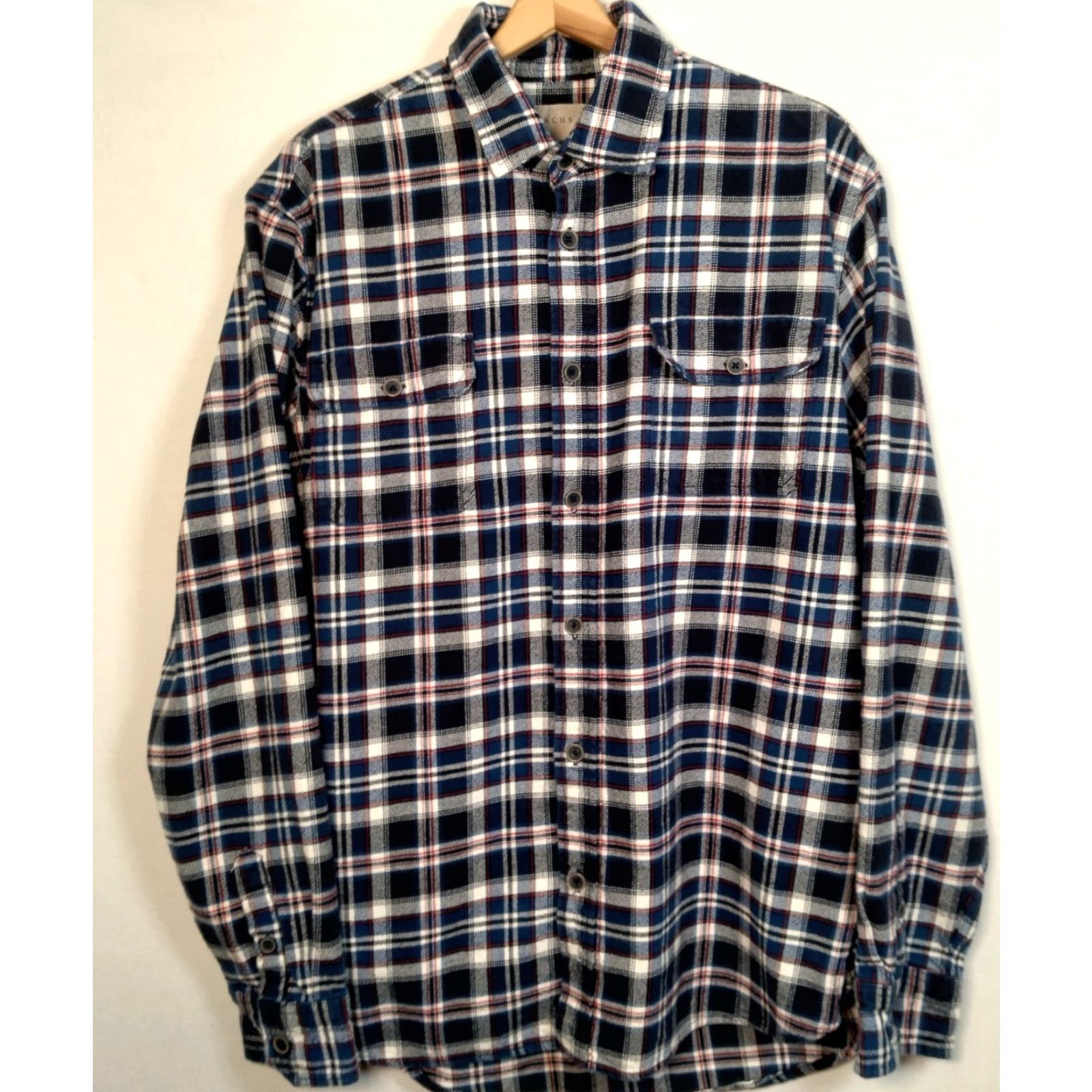 Vintage VINTAGE JAC HS Flannel Shirt LT Large Tall Blue Plaid Heavyweight Cotton Tartan Workwear Mens Large Tall Blue Plaid 1970s 80s Outdoorsy Work Shirt Size US L / EU 52-54 / 3 - 2 Thumbnail