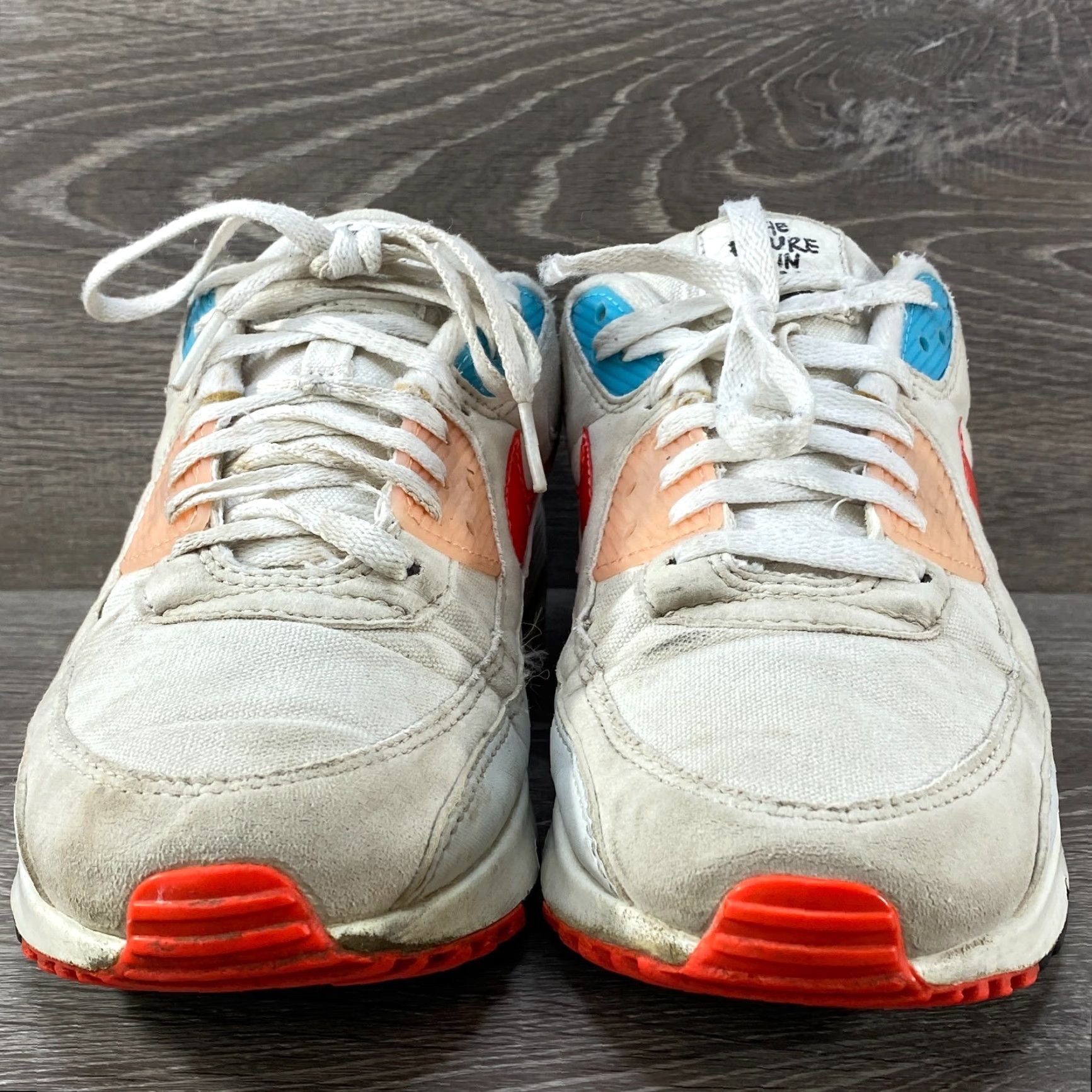 Nike Nike Air Max 90 Mens Size 9 White Orange DD8496-161 The Future is in the Air Sneakers Size US 8 / EU 41 - 4 Thumbnail