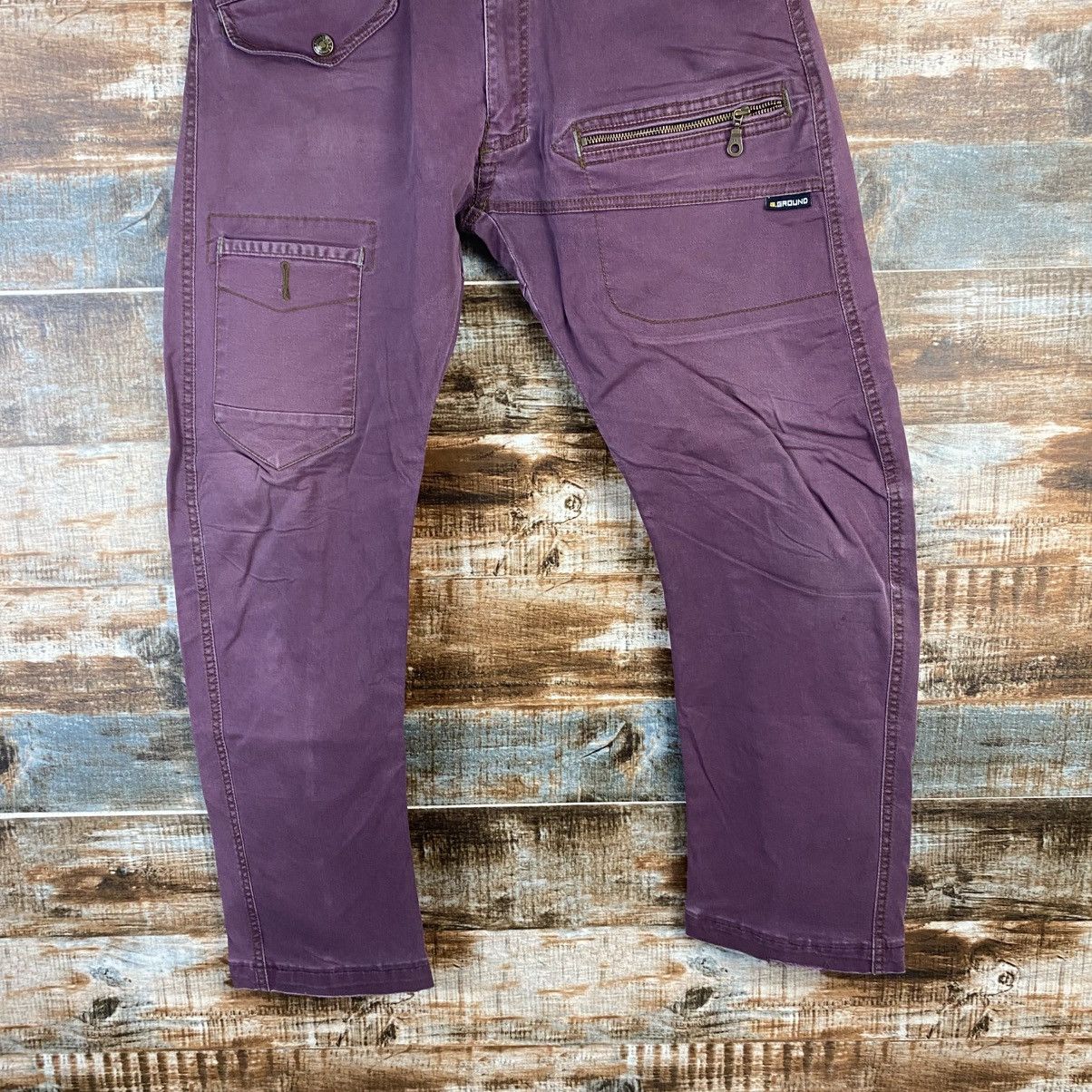 Japanese Brand DL G Ground Purple Cargo Multipocket Pants #C1001 Size US 33 - 3 Thumbnail