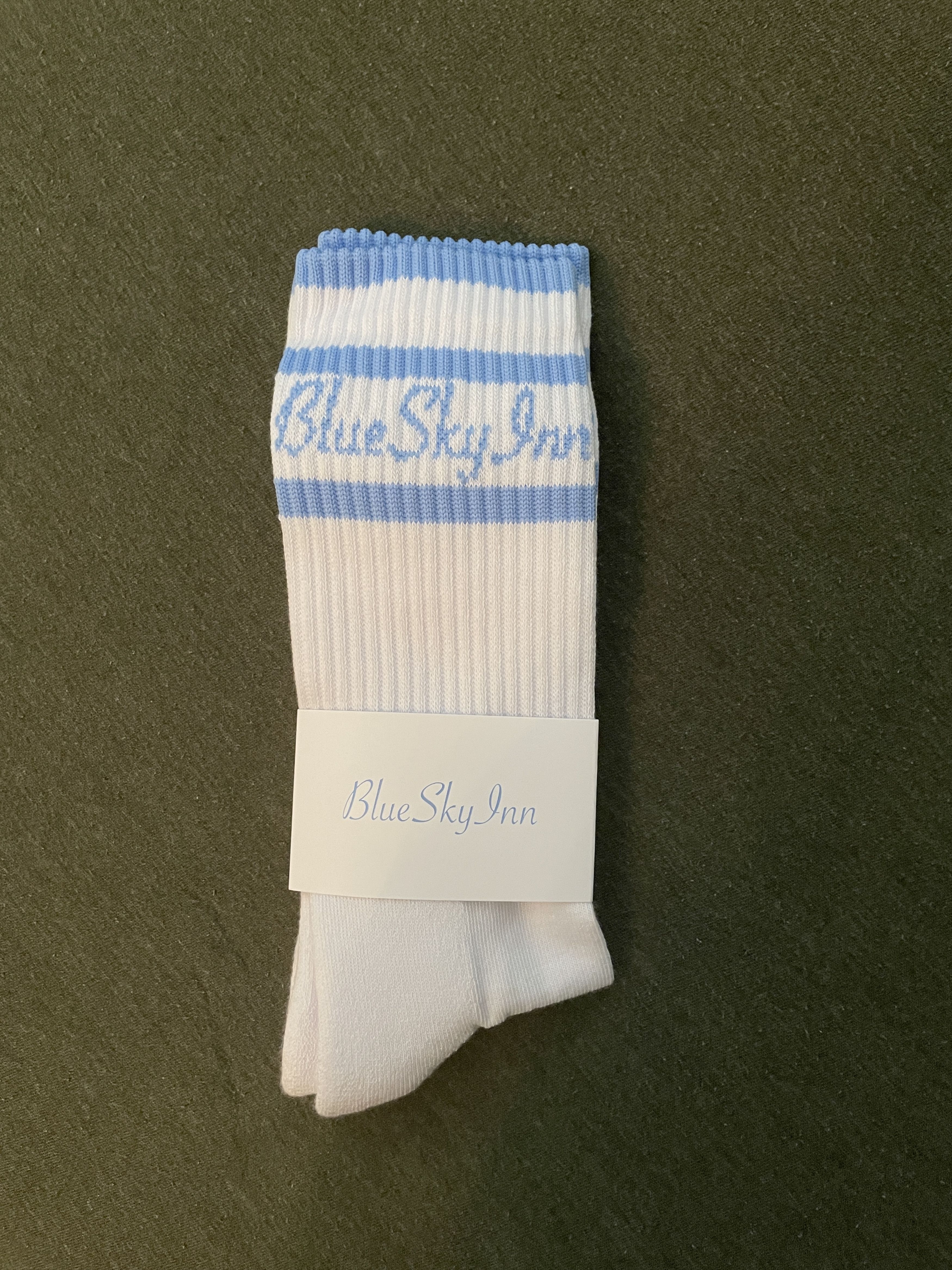 Blue Sky Inn White and light blue socks Size ONE SIZE - 1 Thumbnail