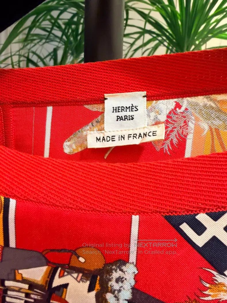 Hermes Hermes Red Indian Printed Silk T-Shirt Size XS / US 0-2 / IT 36-38 - 6 Thumbnail