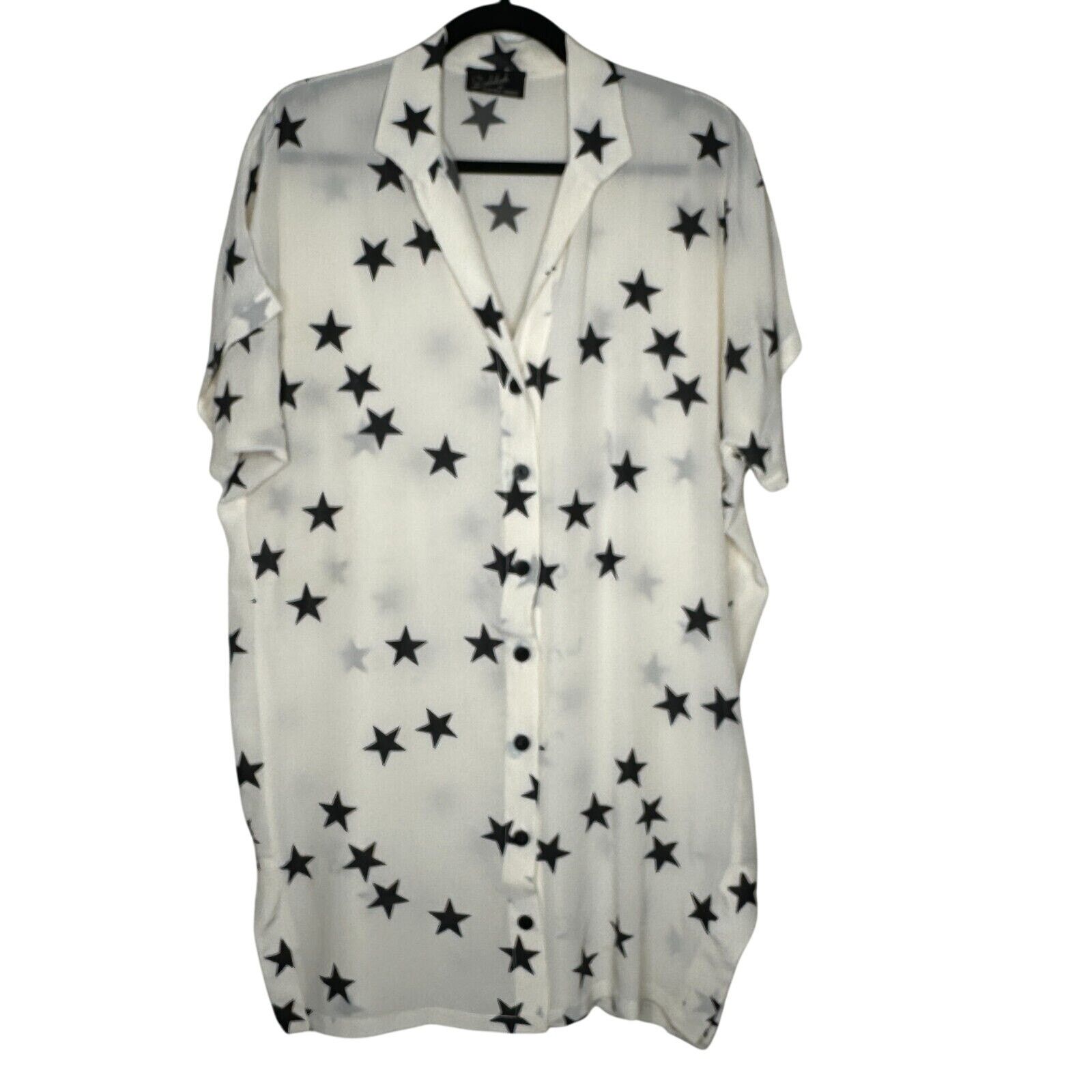 Other Ninivah Khomo Cream Black Star Button Short Sleeve Tunic OS Size XL / US 12-14 / IT 48-50 - 2 Thumbnail