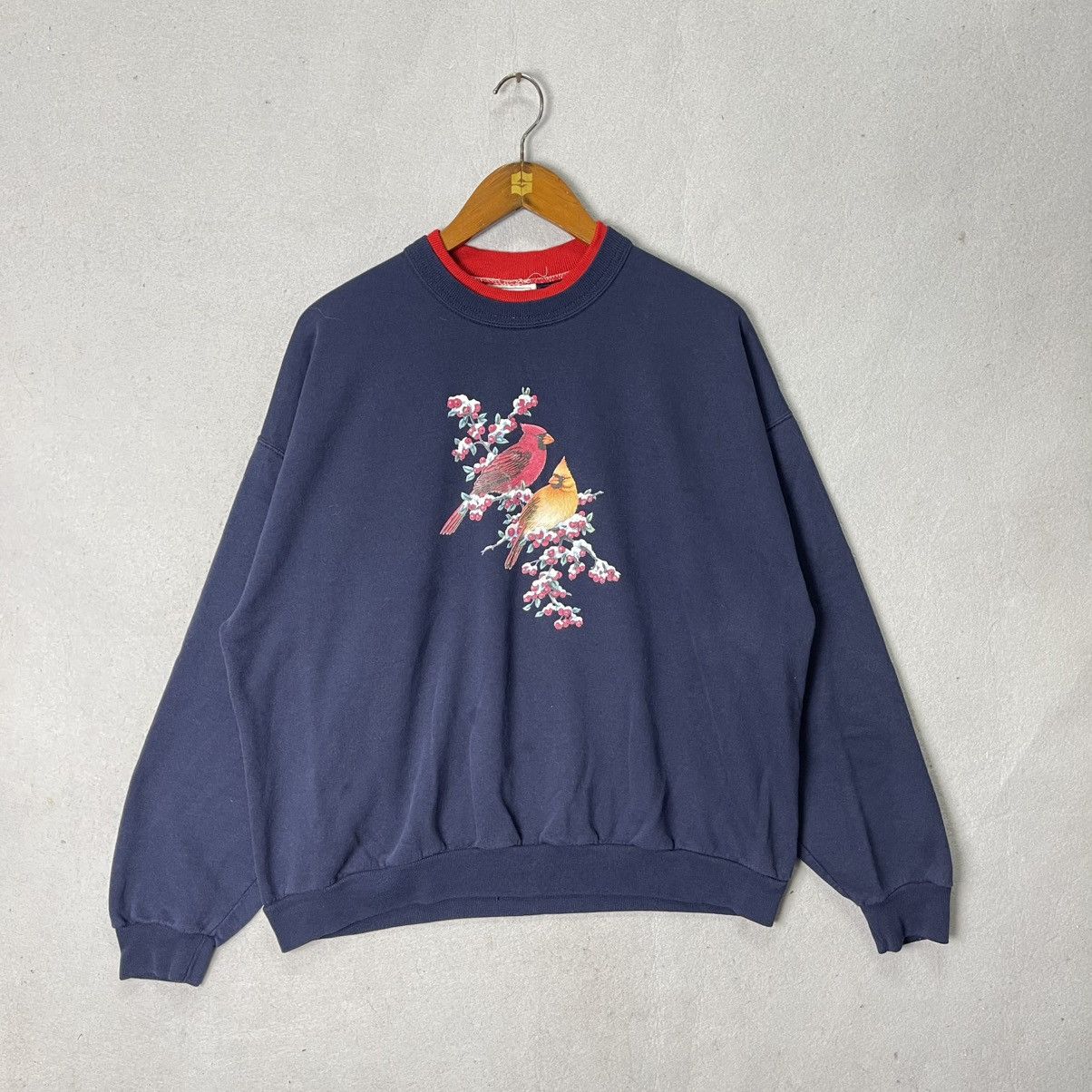 Vintage Vintage Bird Floral Crewneck Sweatshirt (Morning Sun Tag) Size US L / EU 52-54 / 3 - 1 Thumbnail