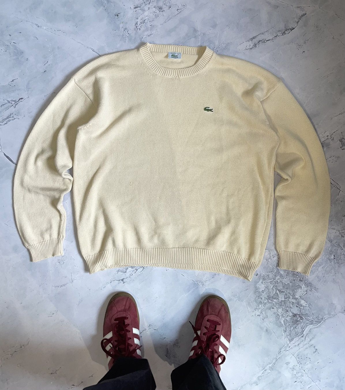 Lacoste Mens Vintage Lacoste Knit Sweater Size US XL / EU 56 / 4 - 2 Thumbnail