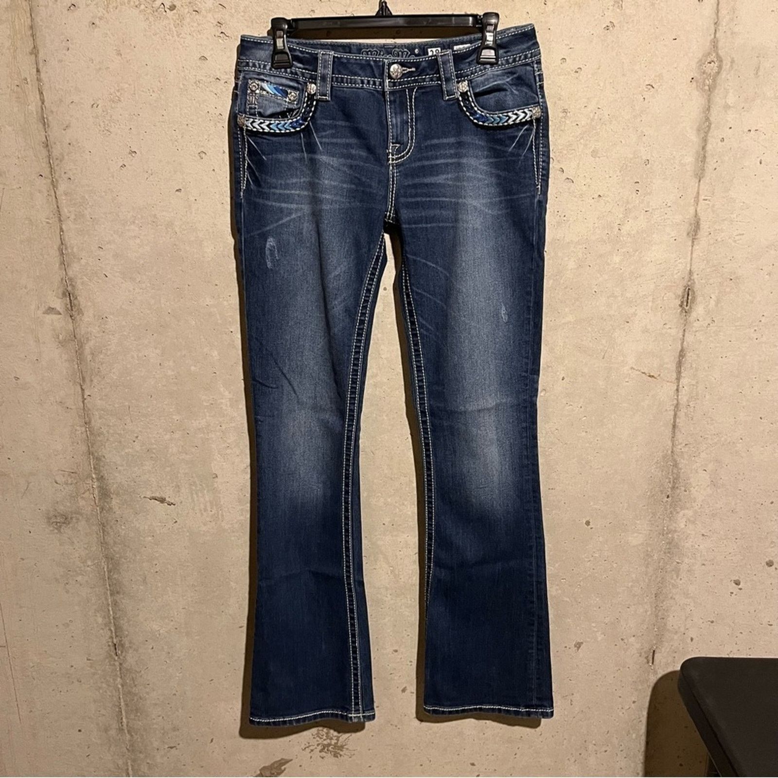 Miss Me Miss Me Jeans Womens 28 Blue Low Rise Signature Boot Cut Size 28" / US 6 / IT 42 - 2 Thumbnail
