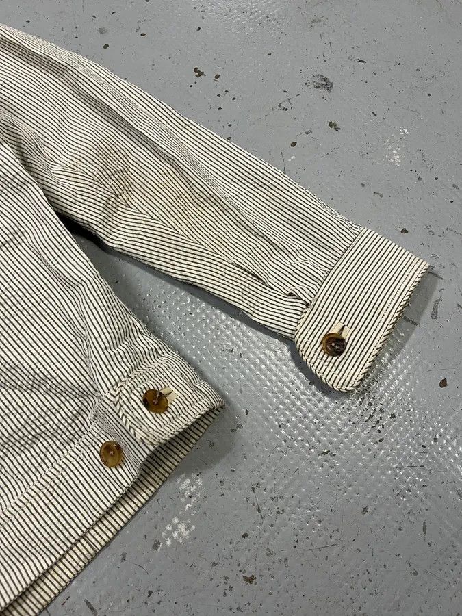 Louis Vuitton 2000s Louis Vuitton Striped Classy Beige Hybrid Leather Jacket Size US M / EU 48-50 / 2 - 9 Thumbnail