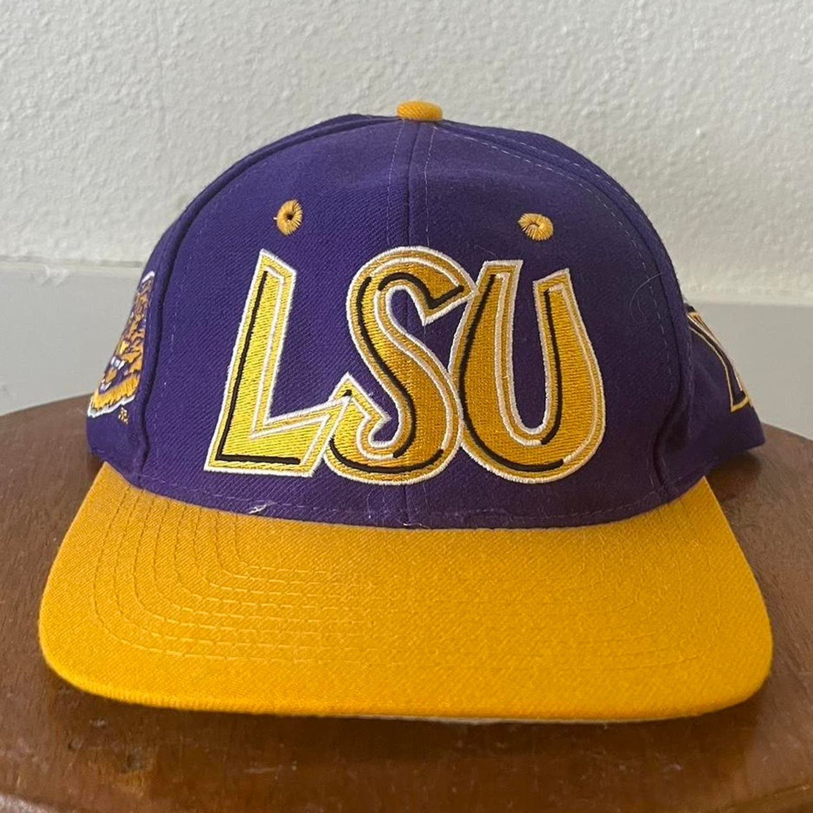 image of Vintage Lsu Tigers Graffiti Tow Snapback in Yellow, Men's