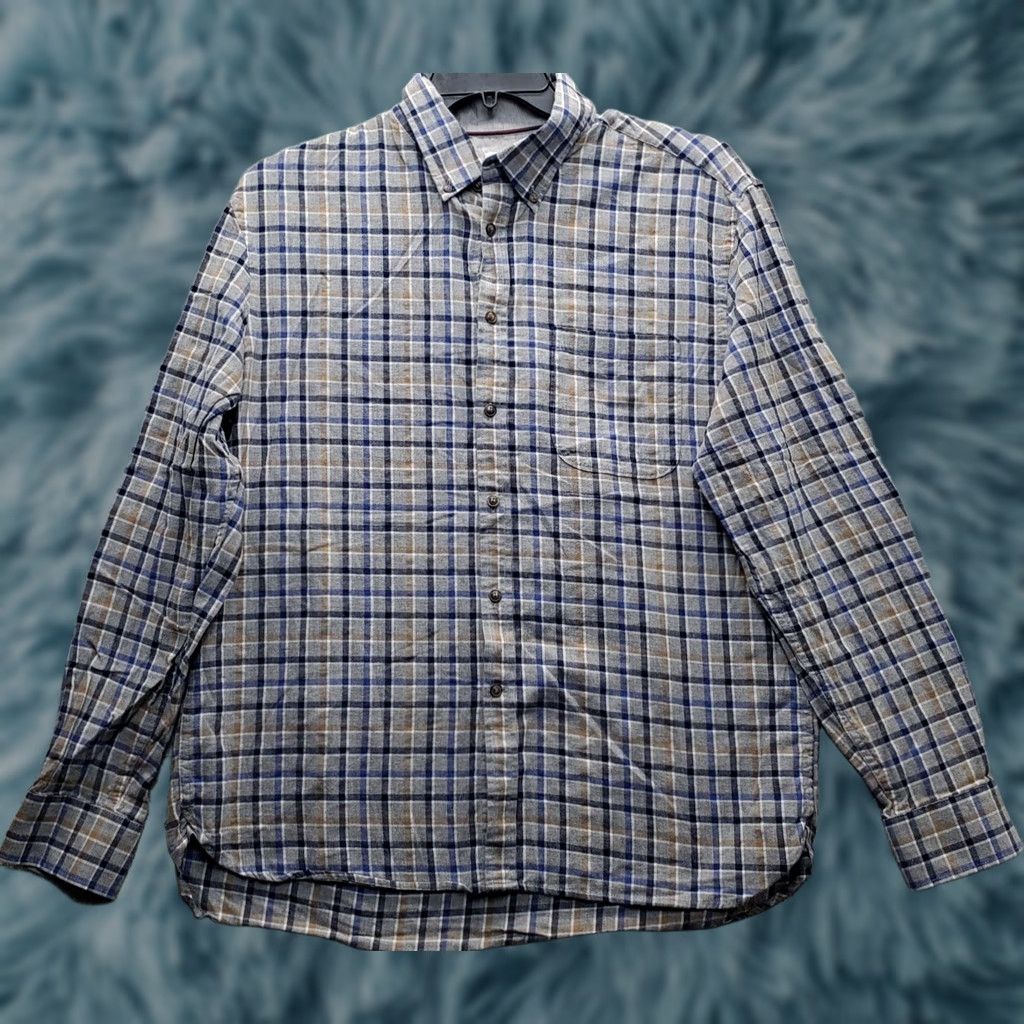 Jos. A. Bank Jos. A. Bank Button-Down Shirt Mens L Multi Plaid Flannel Tailored Fit Collared Size US L / EU 52-54 / 3 - 1 Thumbnail