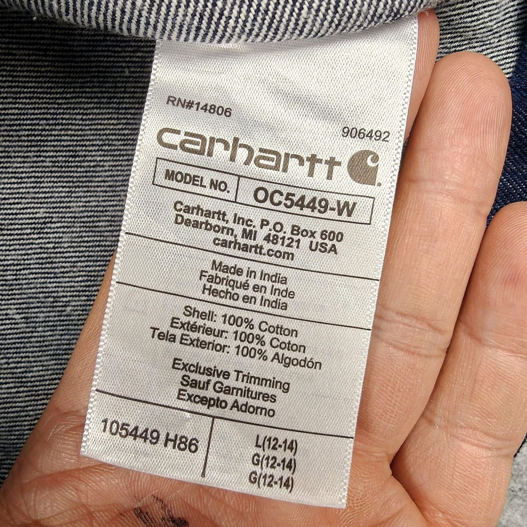 Carhartt VINTAGE Carhartt Jacket Womens L Blue Denim Relaxed Fit Work Chore Button Pockets Size L / US 10 / IT 46 - 5 Thumbnail