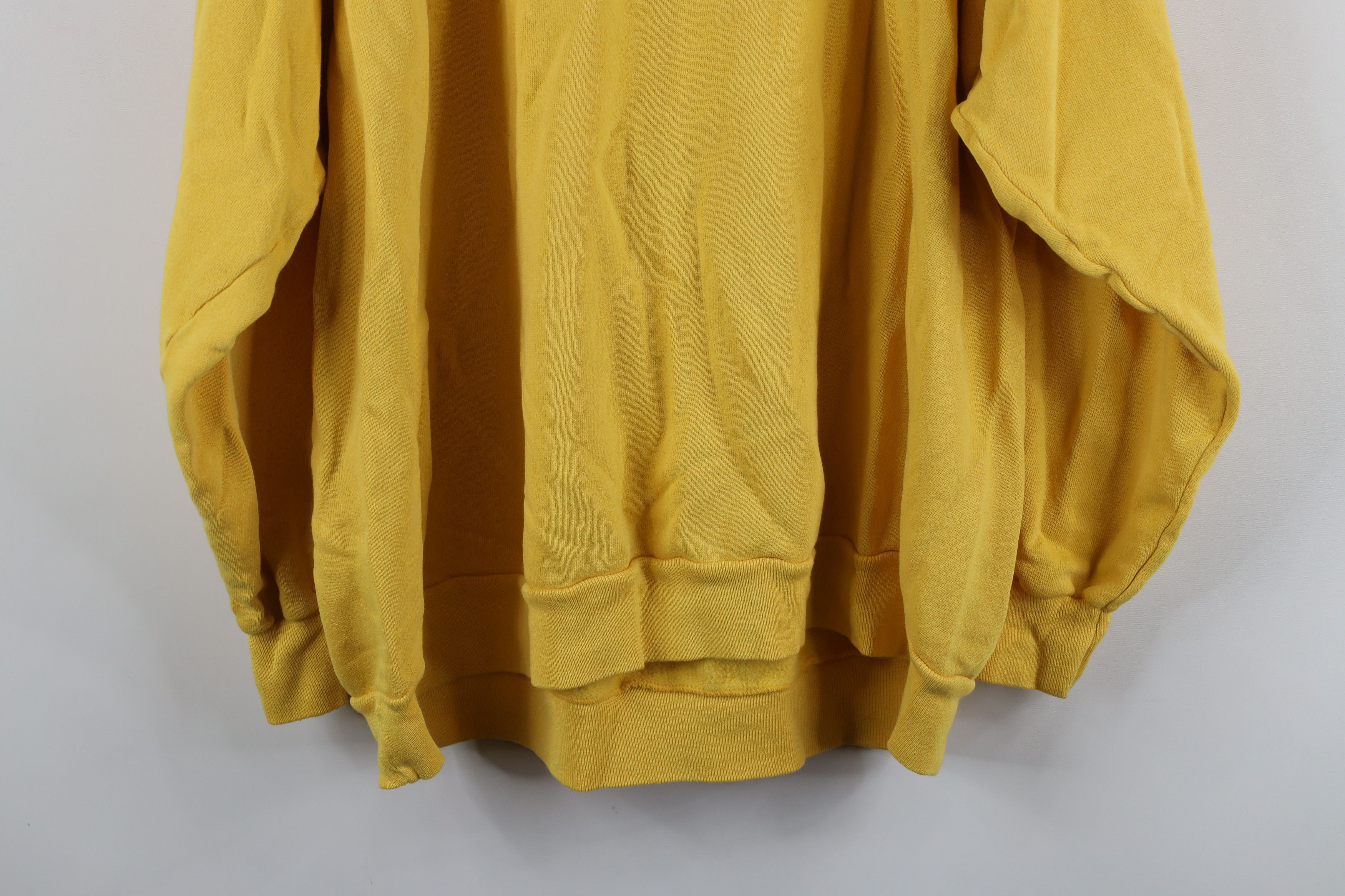 Vintage Vintage 90s Streetwear Blank Crewneck Sweatshirt Yellow USA Size US XXL / EU 58 / 5 - 11 Thumbnail