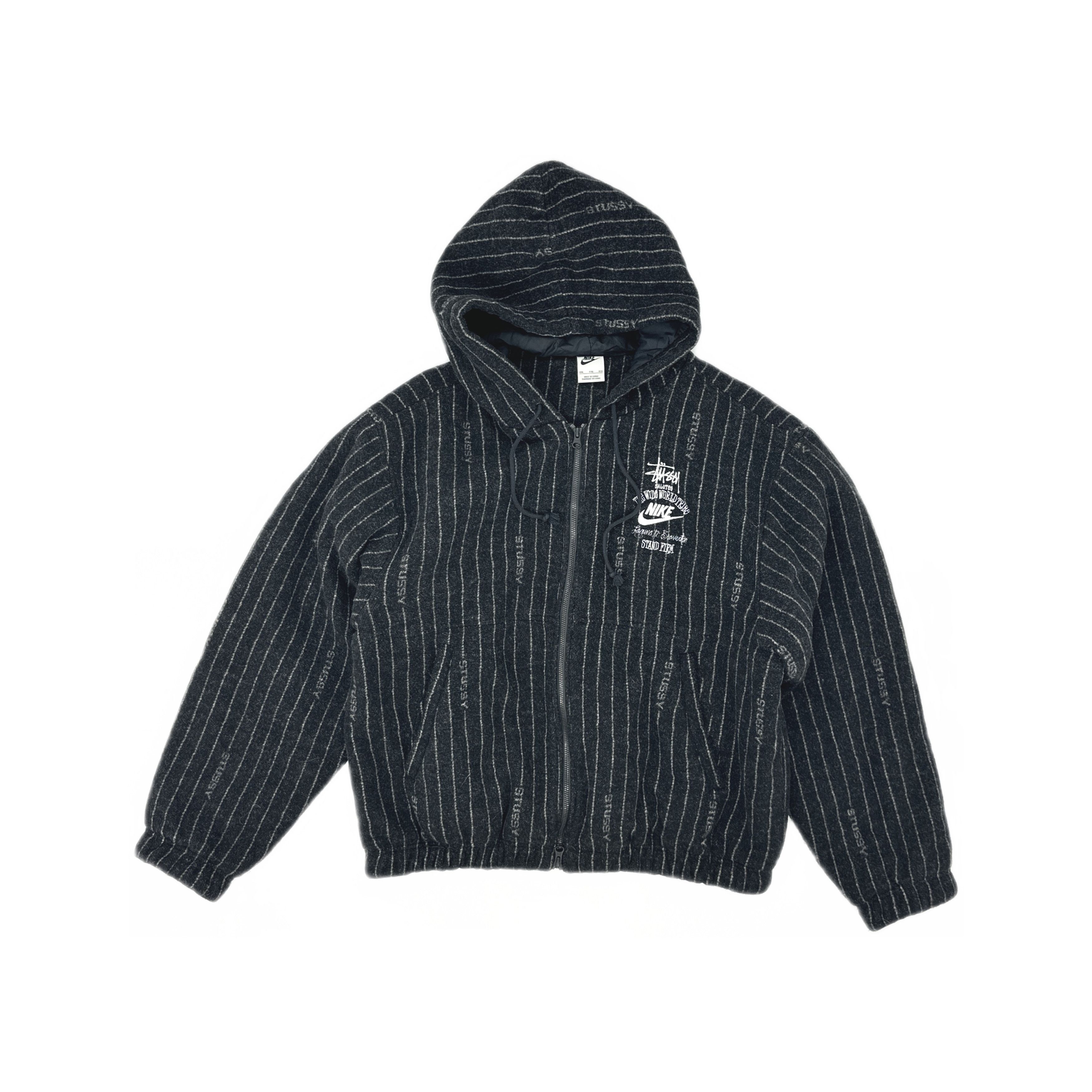 Nike × Stussy Nike Stussy Striped Wool Jacket Black Size S | Grailed