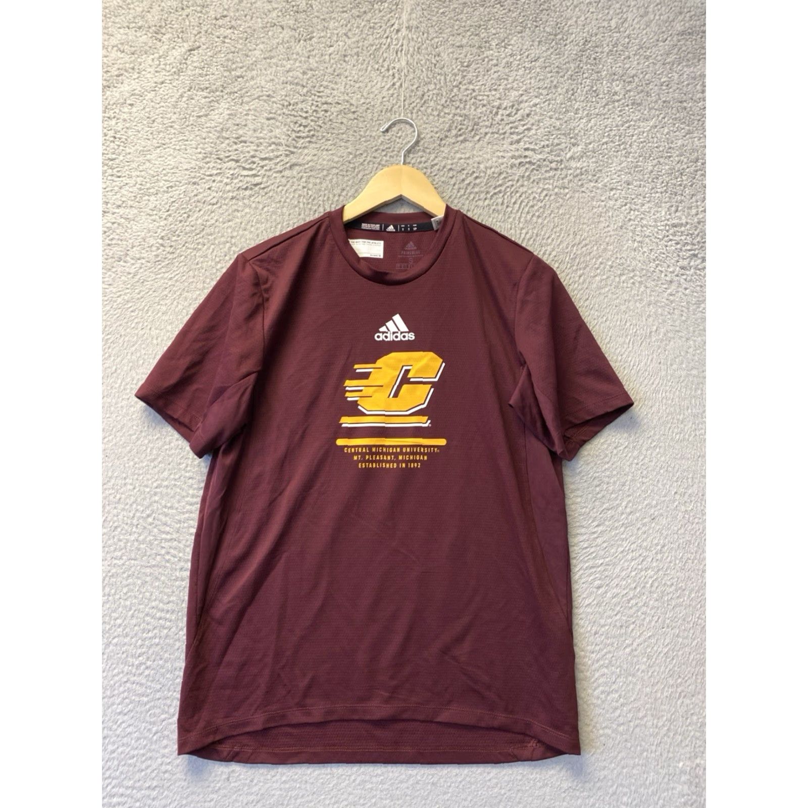 Adidas Adidas CMU Unisex Graphic Tee Shirt Maroon Yellow Short Sleeve Crew Neck S 135-6 Size US 29 - 2 Thumbnail
