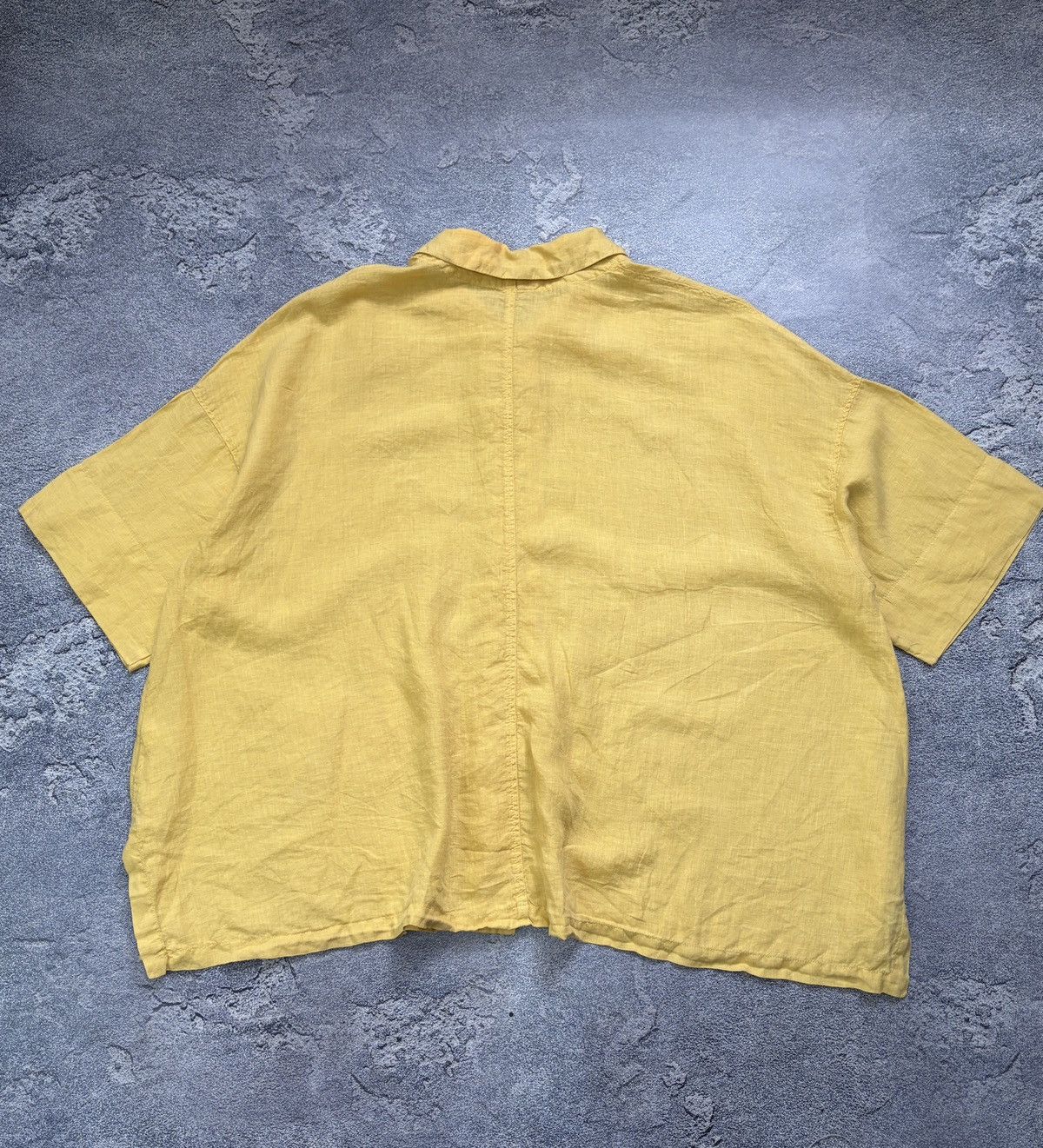 OSKA OSKA Yellow 100% Linen Oversized Boxy Shirt Blouse 3 L/XL Size L / US 10 / IT 46 - 2 Thumbnail