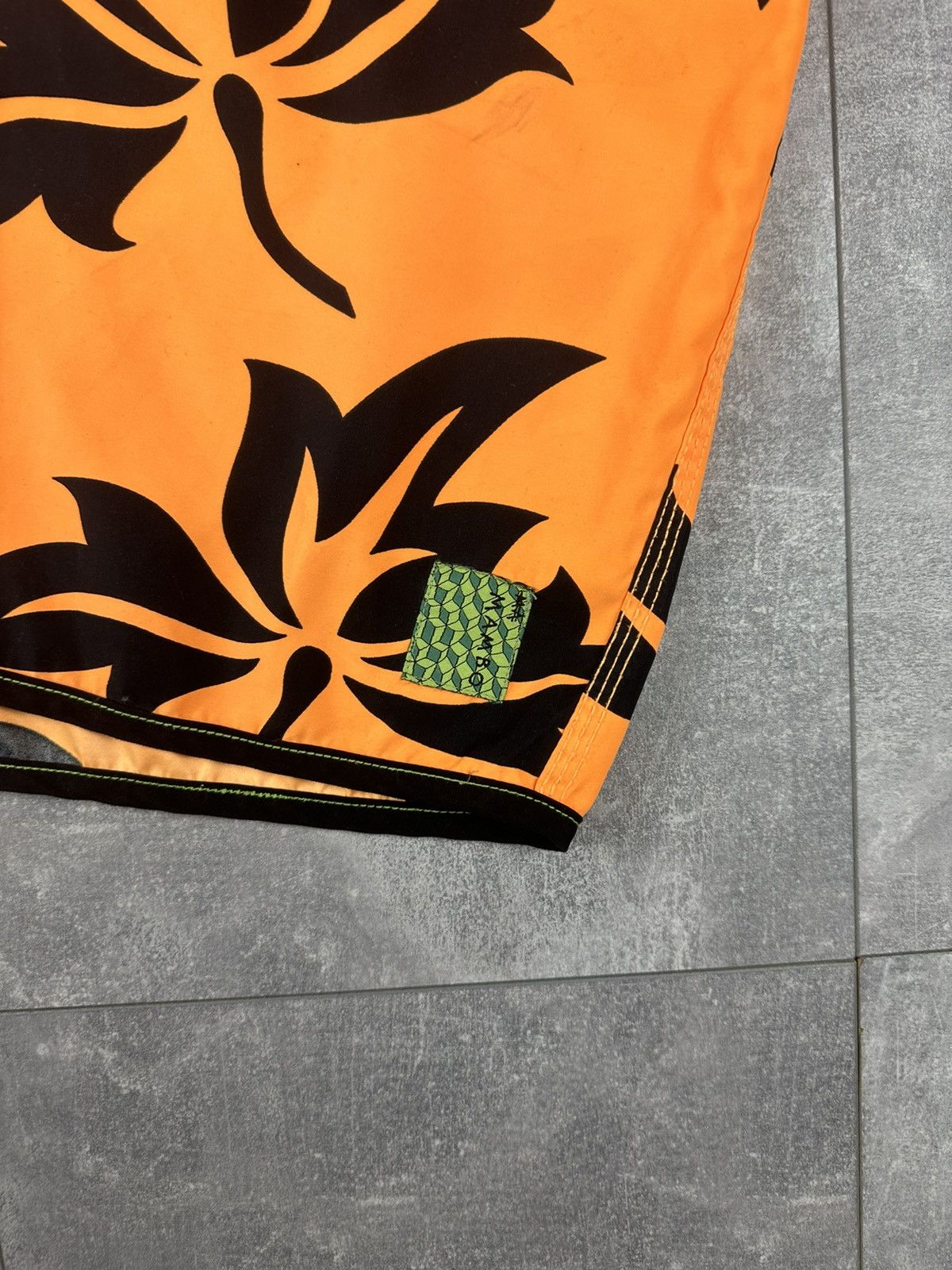 Mambo Mambo Surf Orange Board Short Floral Overprint Y2K Size US 32 / EU 48 - 4 Thumbnail