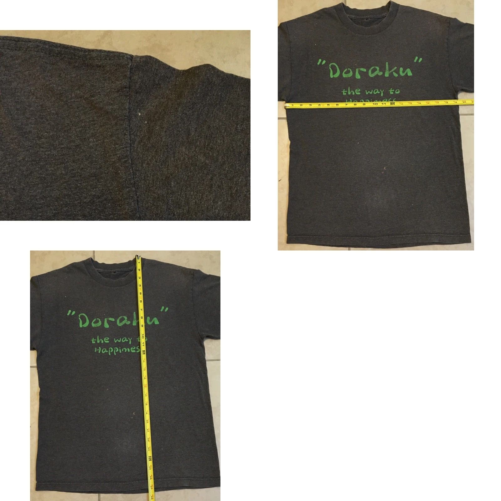 Vintage VINTAGE Doraku Way To Happiness Faded Shirt M Grunge Gray Funny Saying 90s Y2K Sarcasm T-Shirt Mens Size US M / EU 48-50 / 2 - 9 Thumbnail
