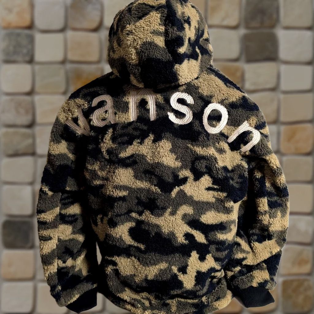 Vintage VANSON camouflage boa reversible boa jacket khaki x black XL Size US XL / EU 56 / 4 - 1 Thumbnail