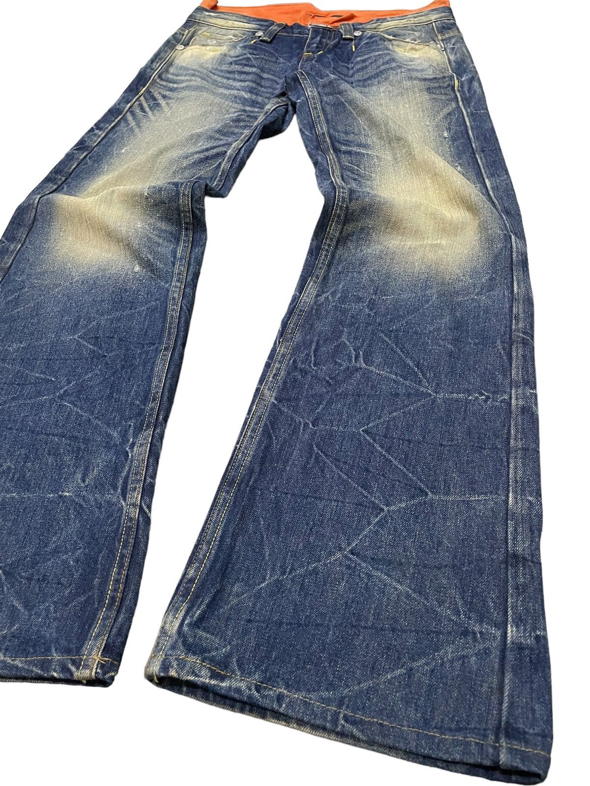 GOSTAR DE FUGA × Hysteric Glamour × Japanese Brand Red Paper Japan Mud Wash Flared Embroidery Skull Jeans Size US 29 - 5 Thumbnail