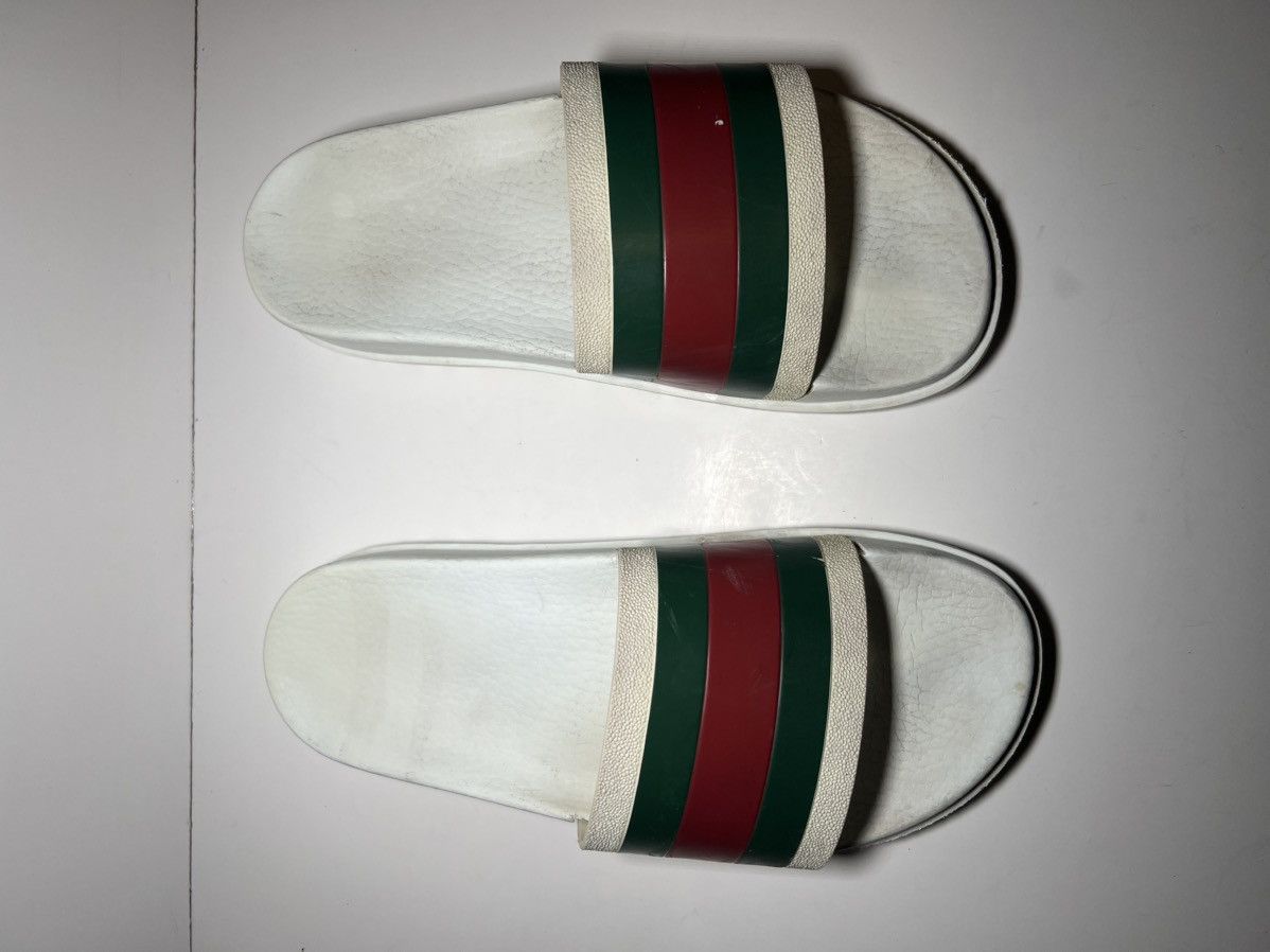 Gucci White Gucci Web slides Designer Pool slides Size US 7 / EU 40 - 6 Thumbnail