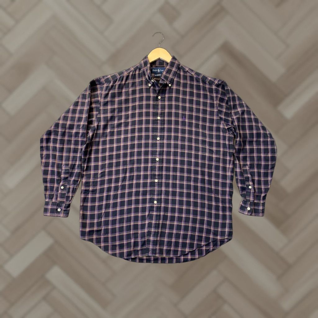 Polo Ralph Lauren VINTAGE Polo Ralph Lauren Classic Button-Up Shirt, Mens M, Black Plaid, Long Sleeve, Casual, Signature Pony Logo Size US M / EU 48-50 / 2 - 1 Thumbnail