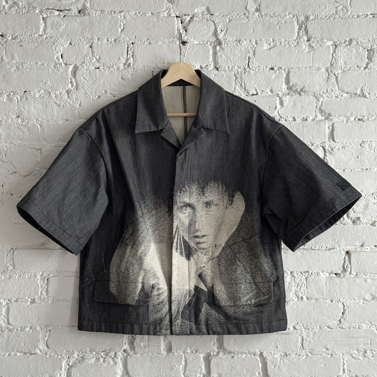 image of Undercover X Cindy Sherman Ss20 Denim Button Up in Grey, Men's (Size Medium)