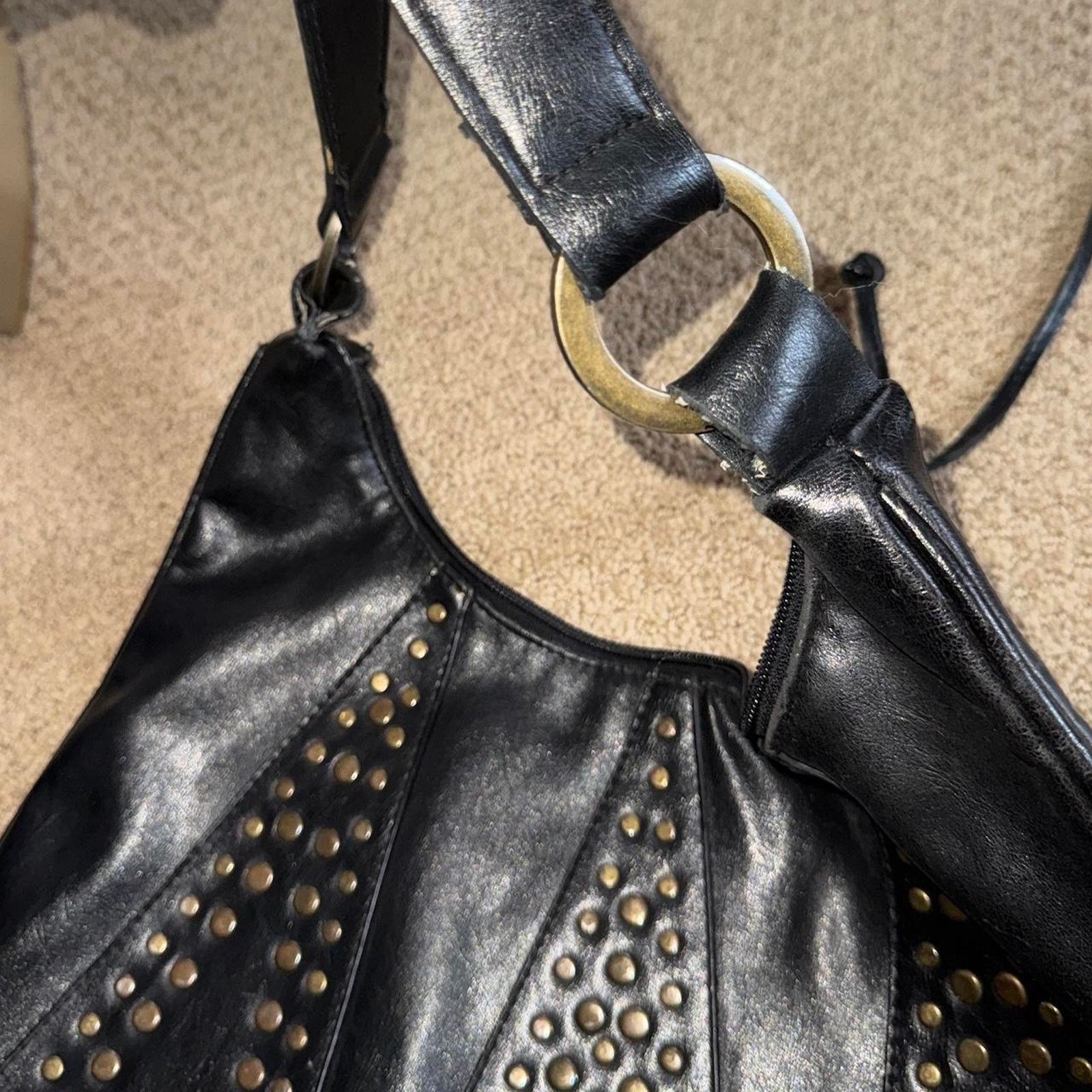 Other Black faux leather slouchy hobo bag Size ONE SIZE - 4 Thumbnail