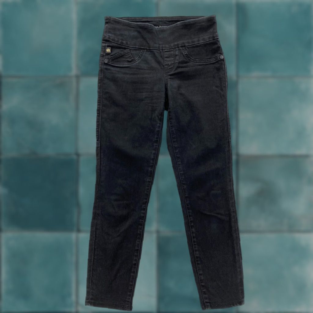 Vintage Rock & Republic Denim Rx Fever Pull On Crop Jeans Women's Black 2 Stretch Denim Slim Crop Jeans Womens 26in inseam 24in Size 26" / US 2 / IT 38 - 1 Thumbnail