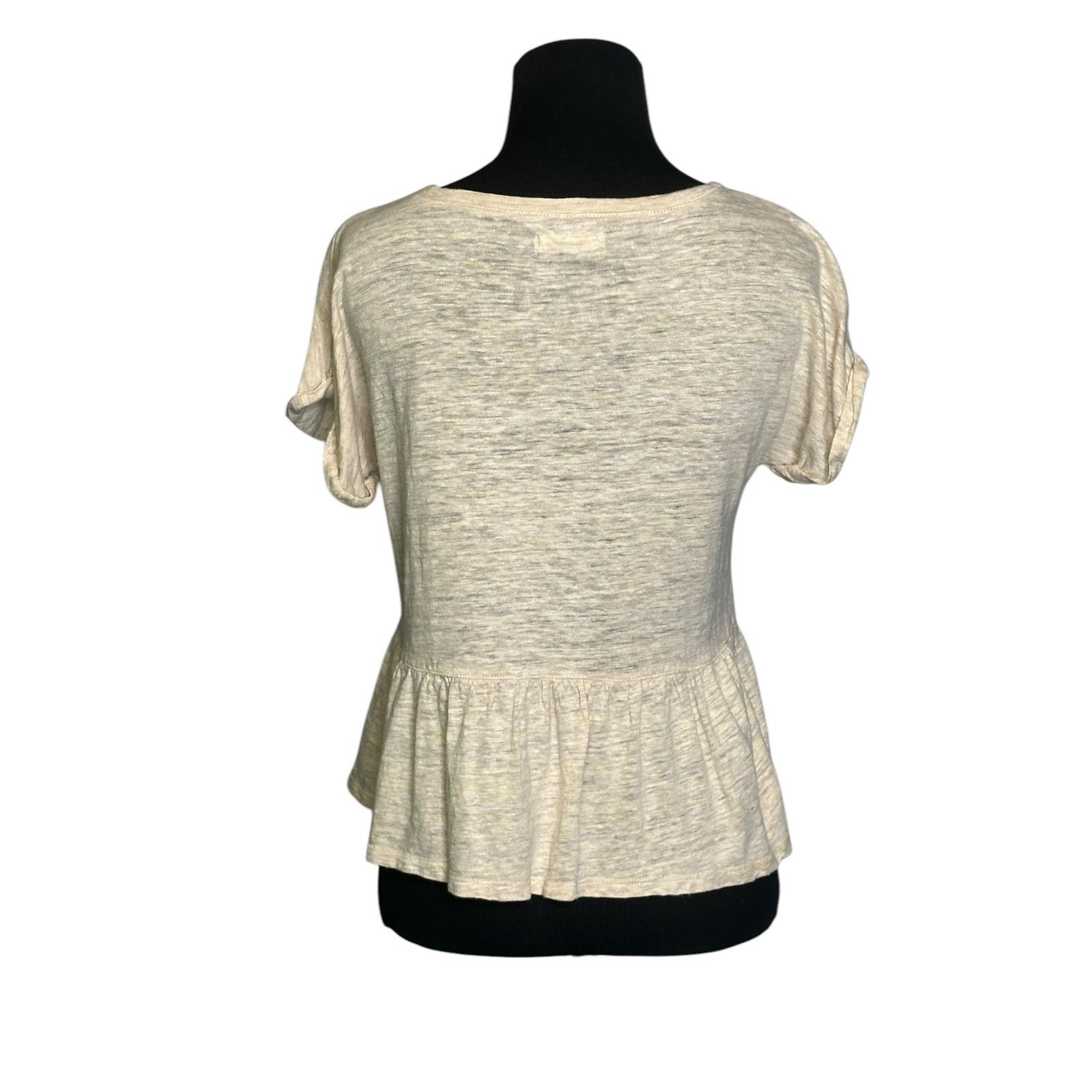Madewell Madewell Antique Cream Linen Short Sleeves Tee size XS Size XS / US 0-2 / IT 36-38 - 2 Thumbnail
