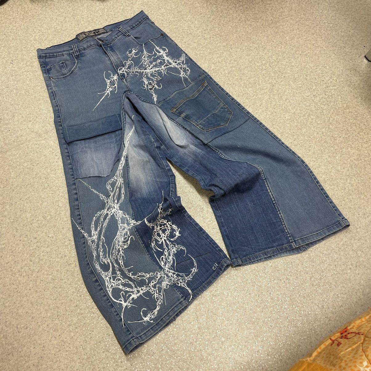 JNCO × Japanese Brand 💥rare wide streetwear handmade Pants 💥 Size US 31 - 1 Thumbnail