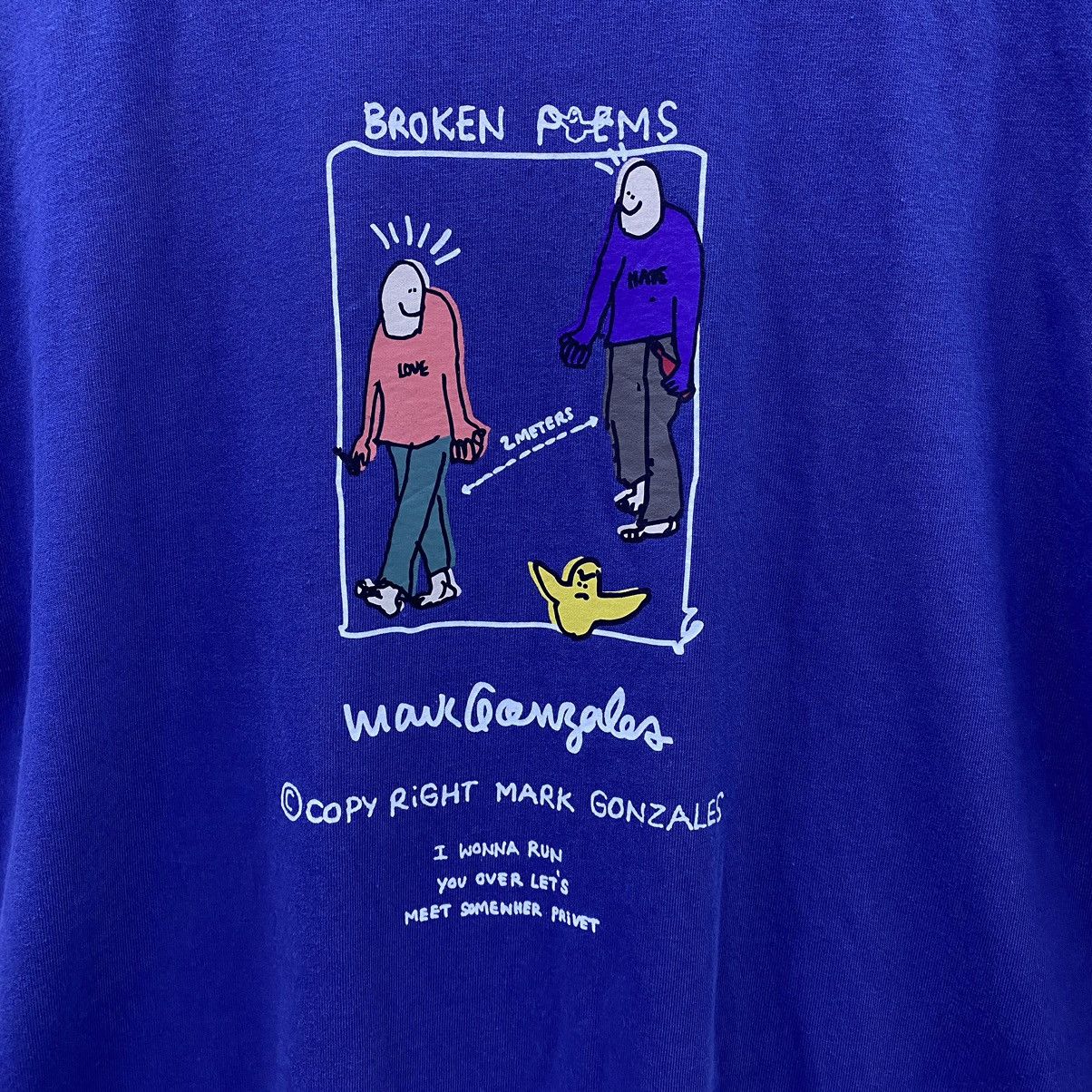 Japanese Brand Vintage Y2K Mark Gonzales Broken Poems Crazy Sunfaded Tshirt Size US M / EU 48-50 / 2 - 2 Thumbnail