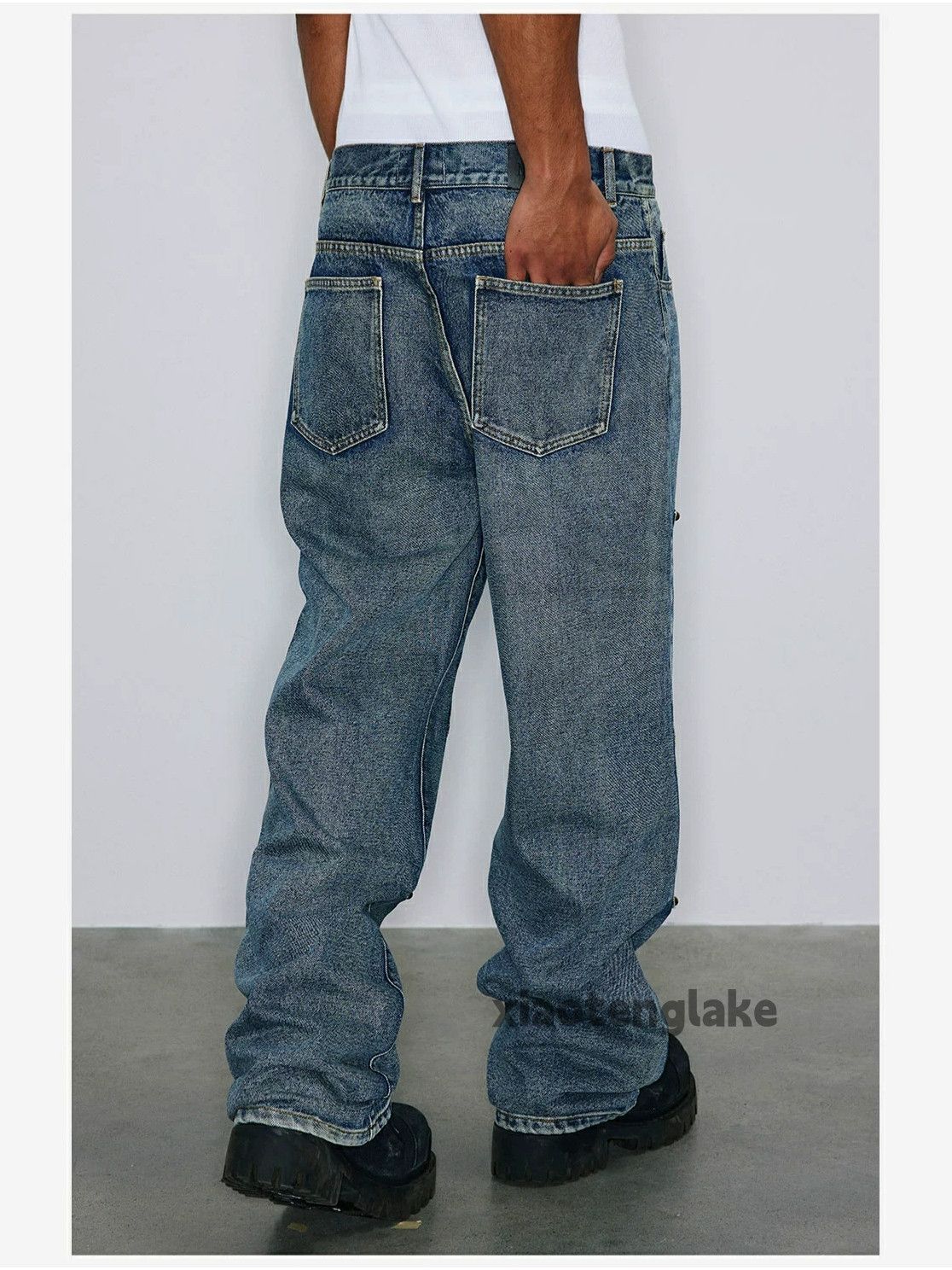 Jean × Vintage washed faded loose baggy carpenter workwear jeans Size US 36 / EU 52 - 8 Thumbnail