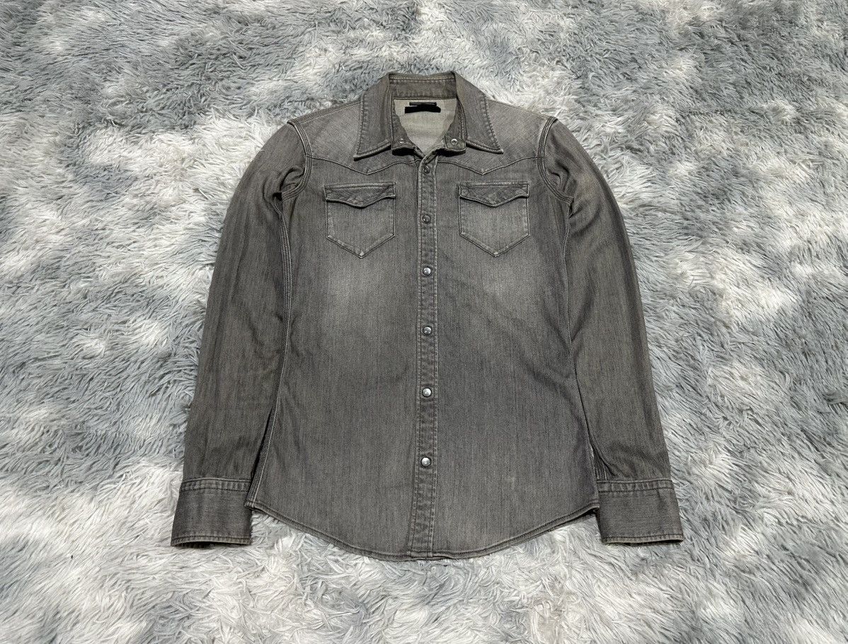 junhashimoto 🔥Y2K Archived Junhashimoto Western Shirt Washed Denim Size US M / EU 48-50 / 2 - 2 Thumbnail