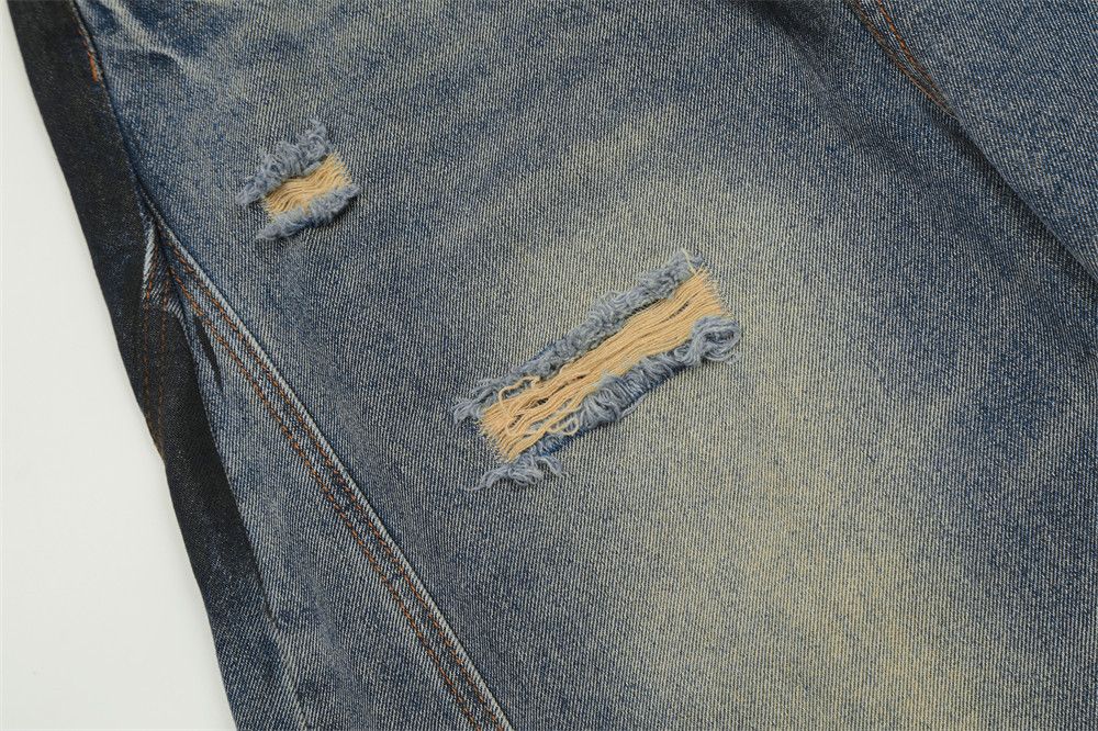 Jean Graffiti Spliced Denim Pants Men's Ripped Size US 29 - 4 Thumbnail