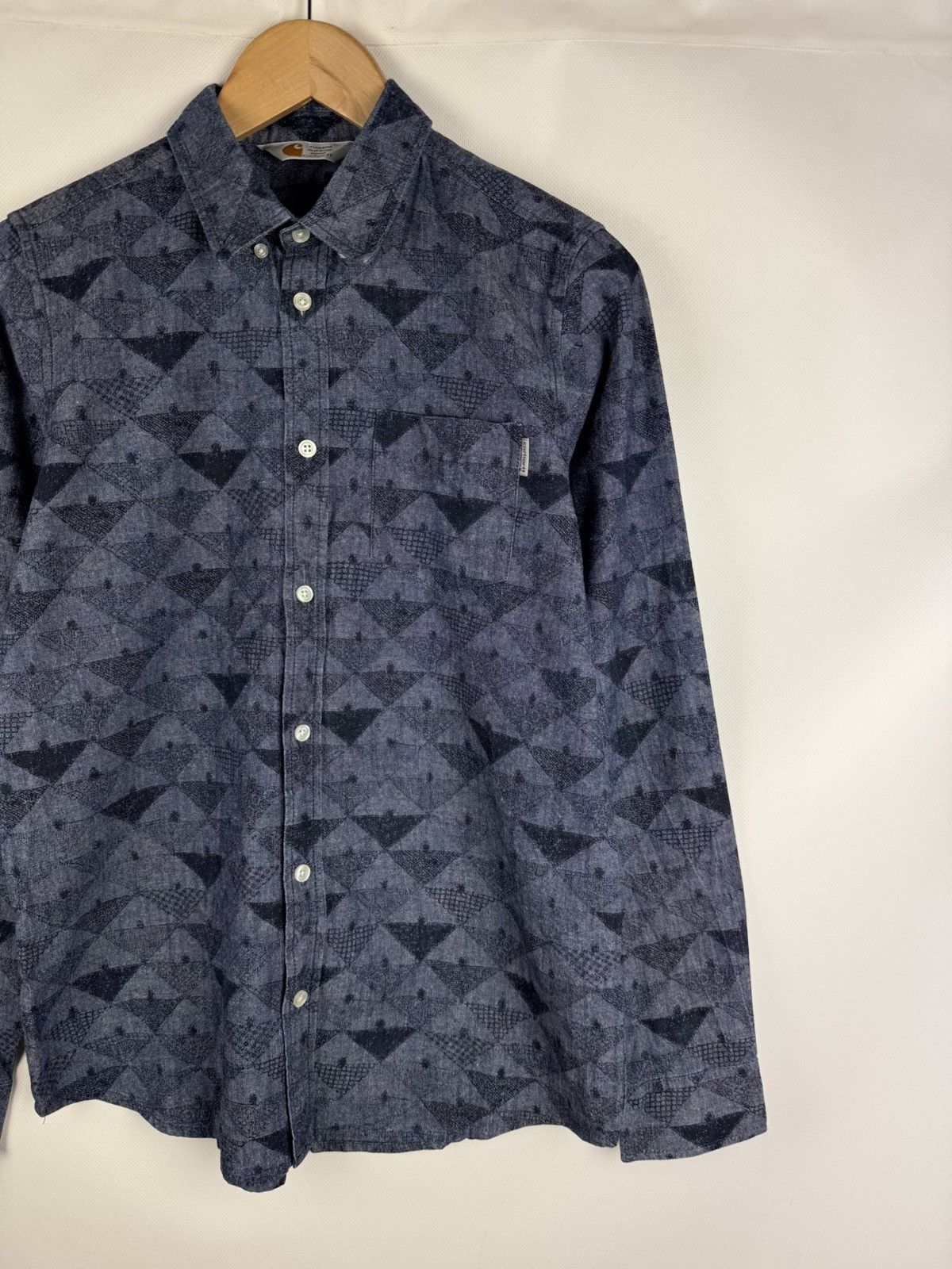 Carhartt Carhartt L/S Crandall Men’s Patterned Denim Button Up Shirt Size US M / EU 48-50 / 2 - 3 Thumbnail