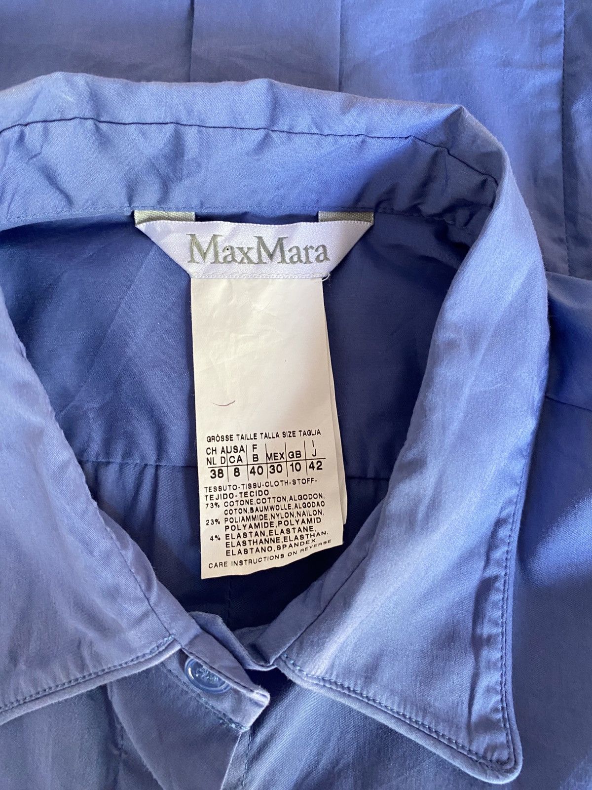 Max Mara MaxMara Light Blue Long-Sleeve Formal Shirt Size ONE SIZE - 3 Thumbnail