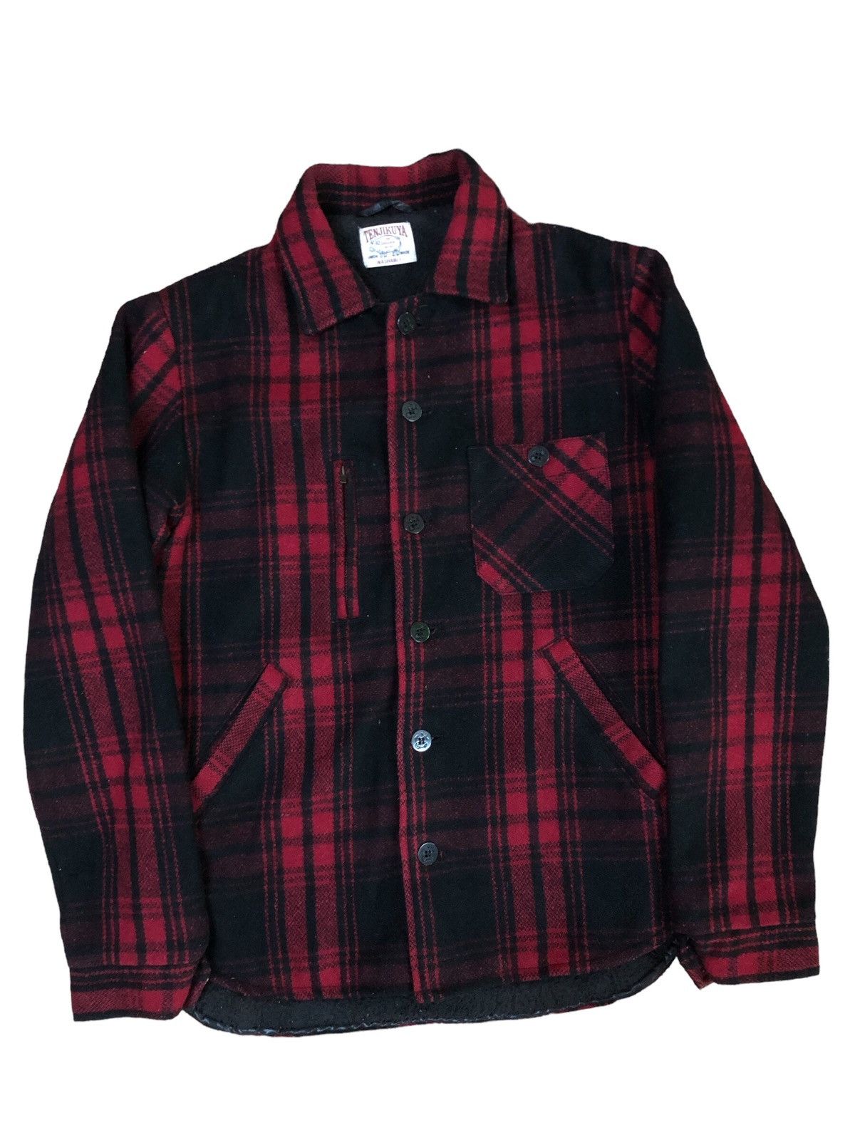 Japanese Brand Tenjikuya Union Made Tartan Wool Jacket Size US M / EU 48-50 / 2 - 1 Thumbnail