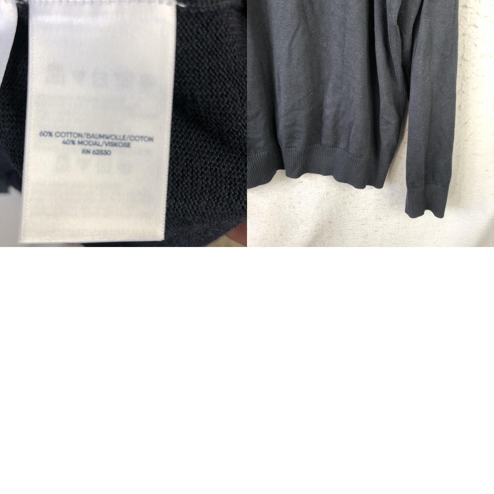 Lands' End Lands' End Sweater Mens 2XL Black V-Neck Cotton Modal Knit Long Sleeve All Seasons Solid Size US XXL / EU 58 / 5 - 8 Thumbnail