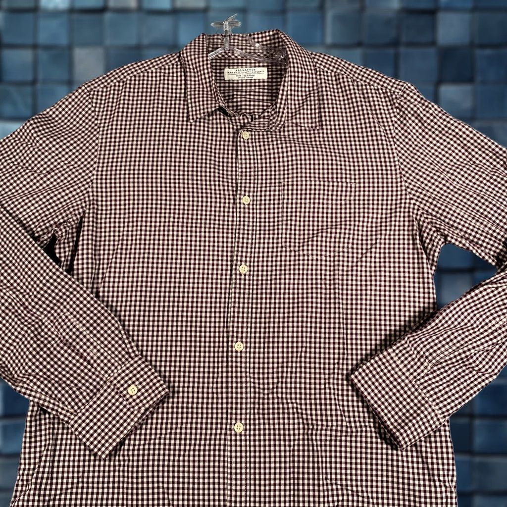 Allsaints AllSaints Shirt Mens 2XL Red Gingham Check Long Sleeve Button Front Casual Size US XXL / EU 58 / 5 - 1 Thumbnail